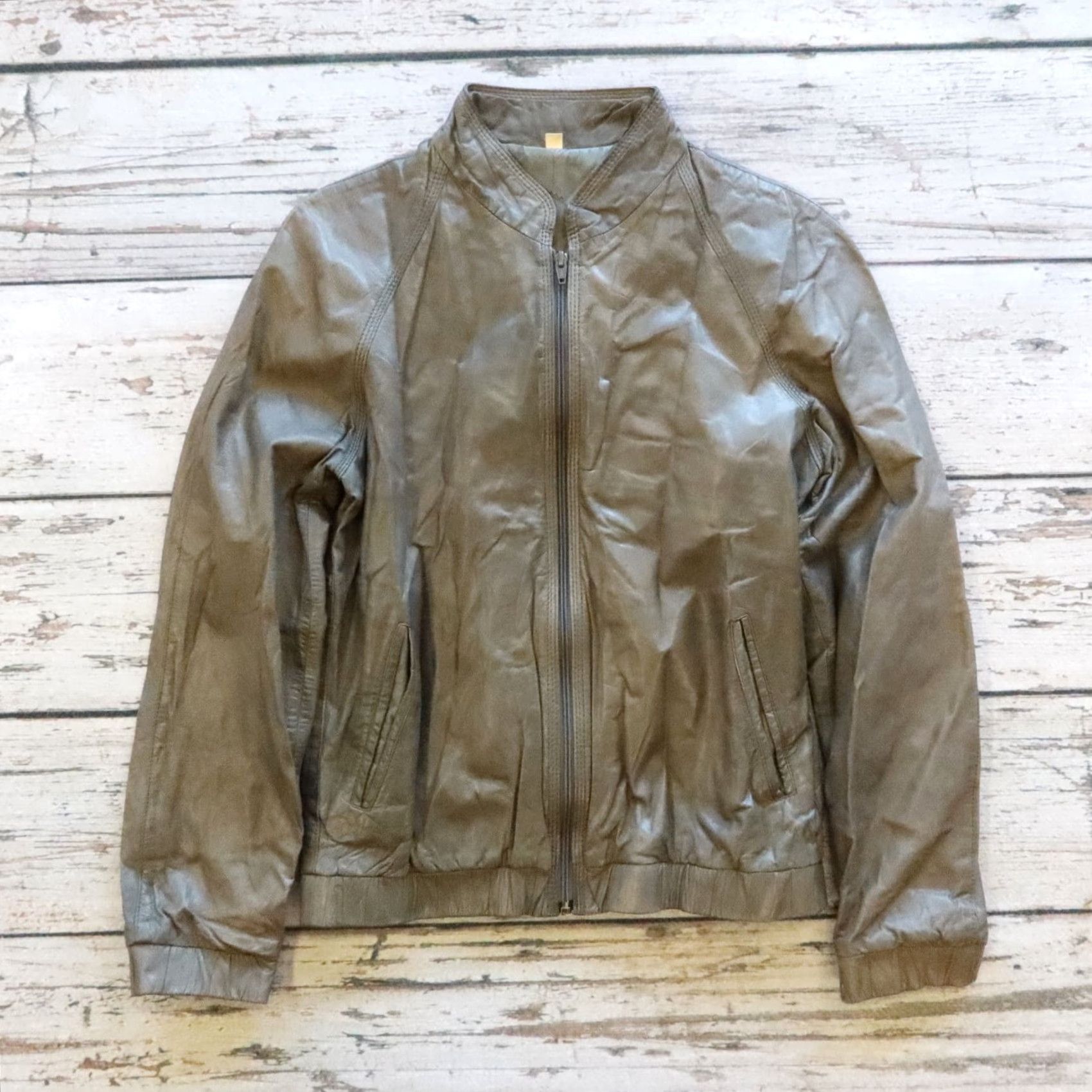 Vintage VINTAGE Michael Hoban North Beach Leather Jacket Gray 70s Motorcycle Jacket Mens Size 38 Size US XXS / EU 40 - 2 Thumbnail