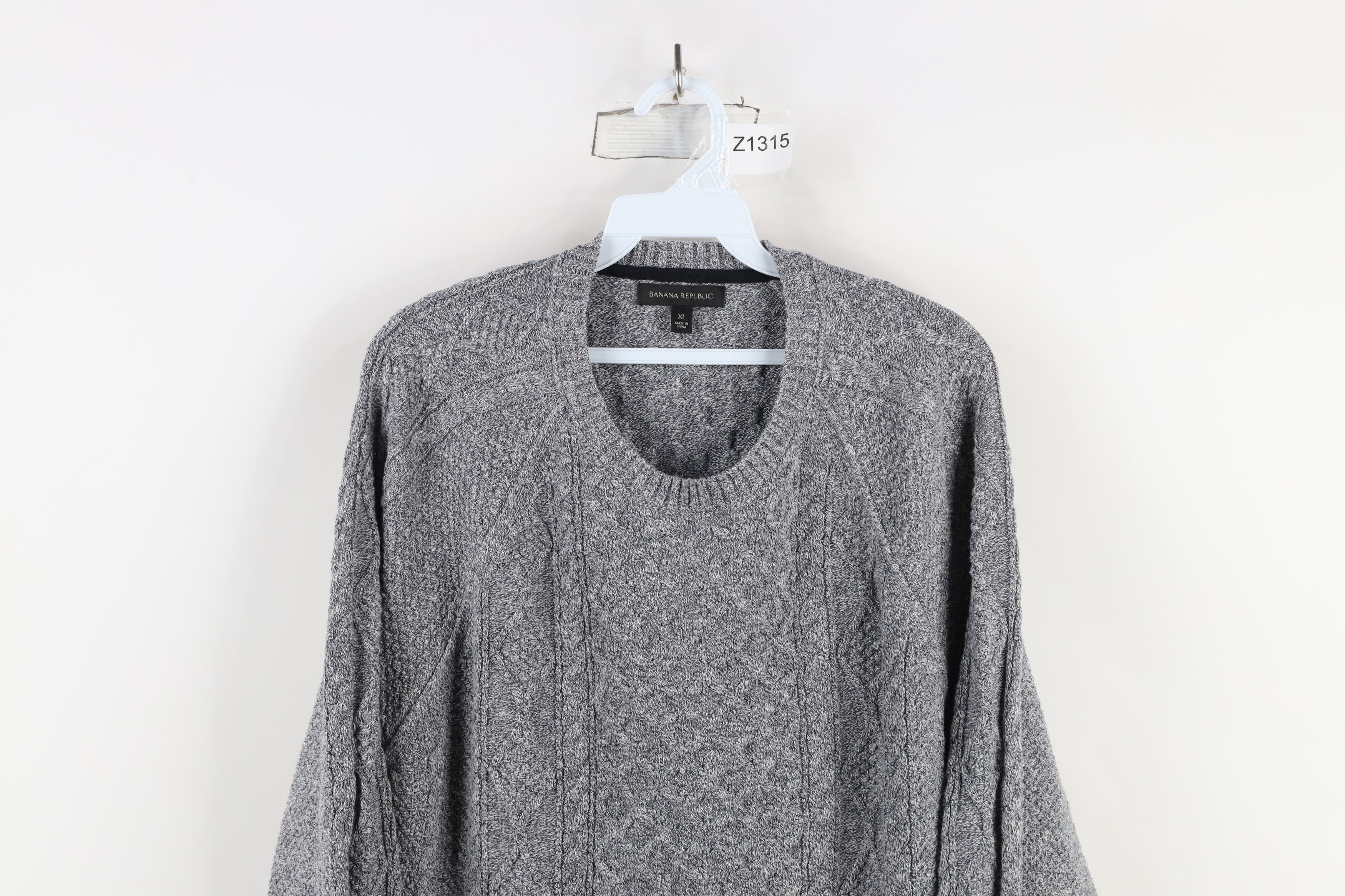 Banana Republic × Vintage Banana Republic Chunky Cable Knit Fisherman Sweater Gray Size US XL / EU 56 / 4 - 2 Thumbnail