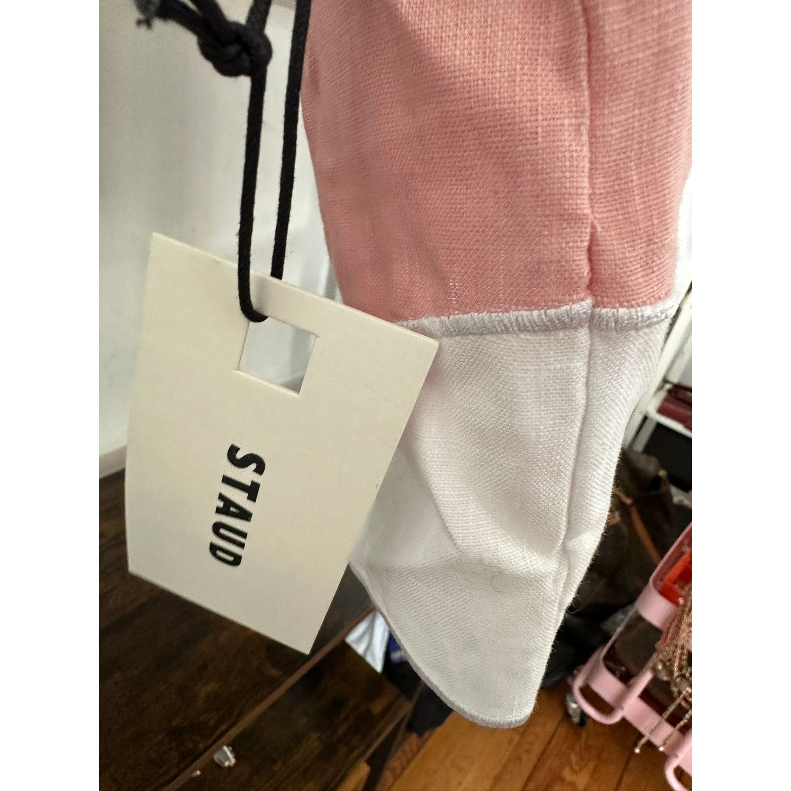 Staud STAUD Mika Linen Top Faded Blush White M Size M / US 6-8 / IT 42-44 - 4 Thumbnail