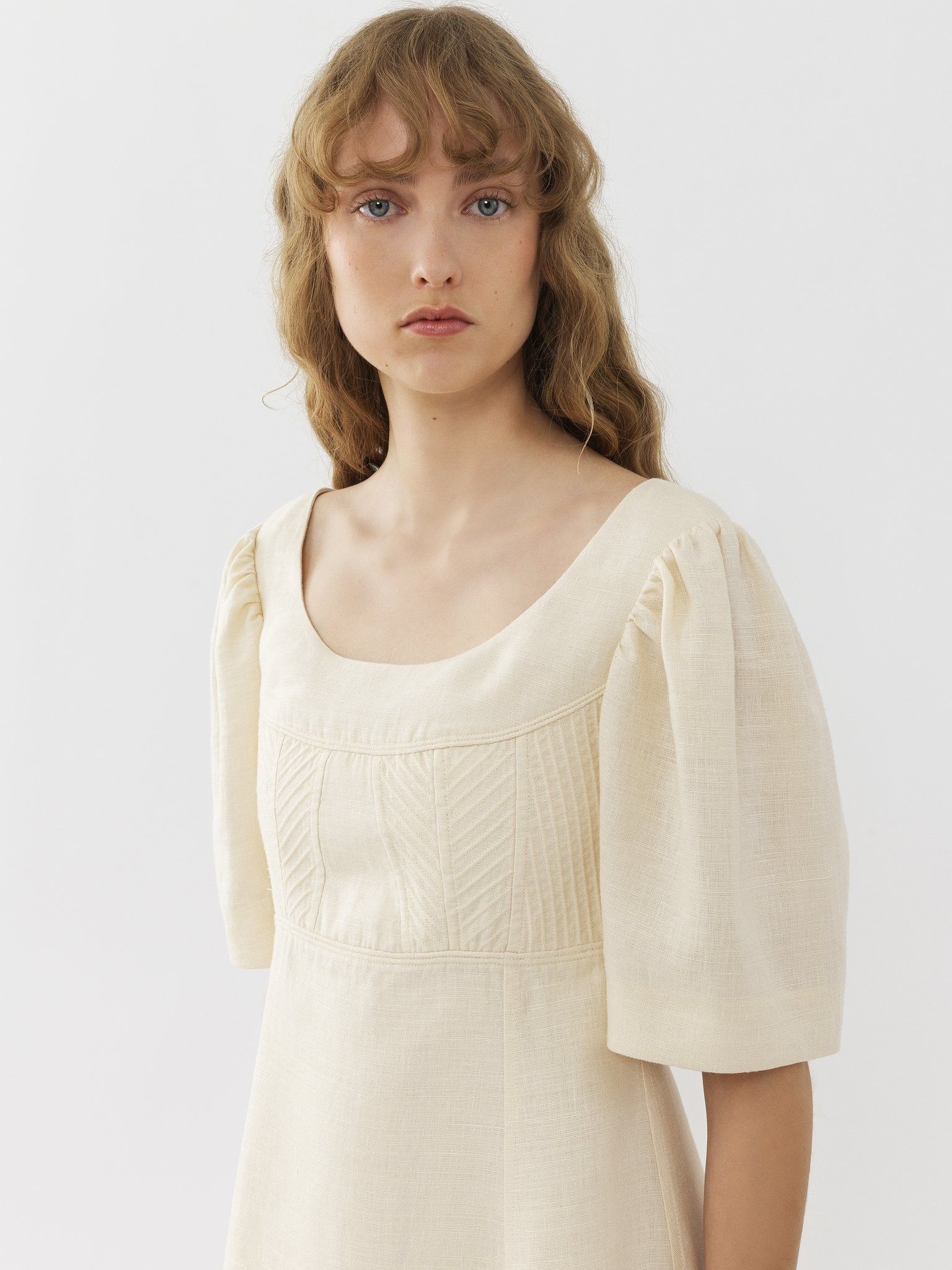 Chloe o1loc1c10425 Boat-Neck Mini Dress in Coconut Milk Size S / US 4 / IT 40 - 4 Thumbnail