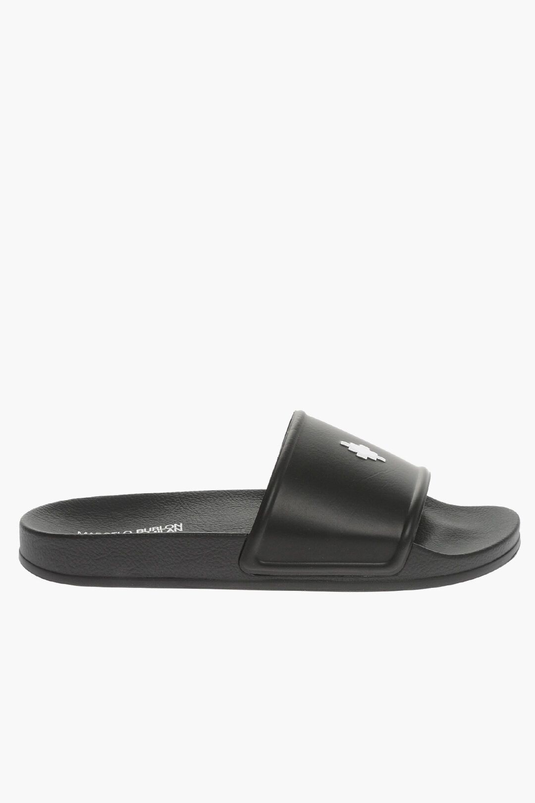 image of Marcelo Burlon Og1Mm0424 Solid Color County Cross Slides In Black, Men's (Size 11)