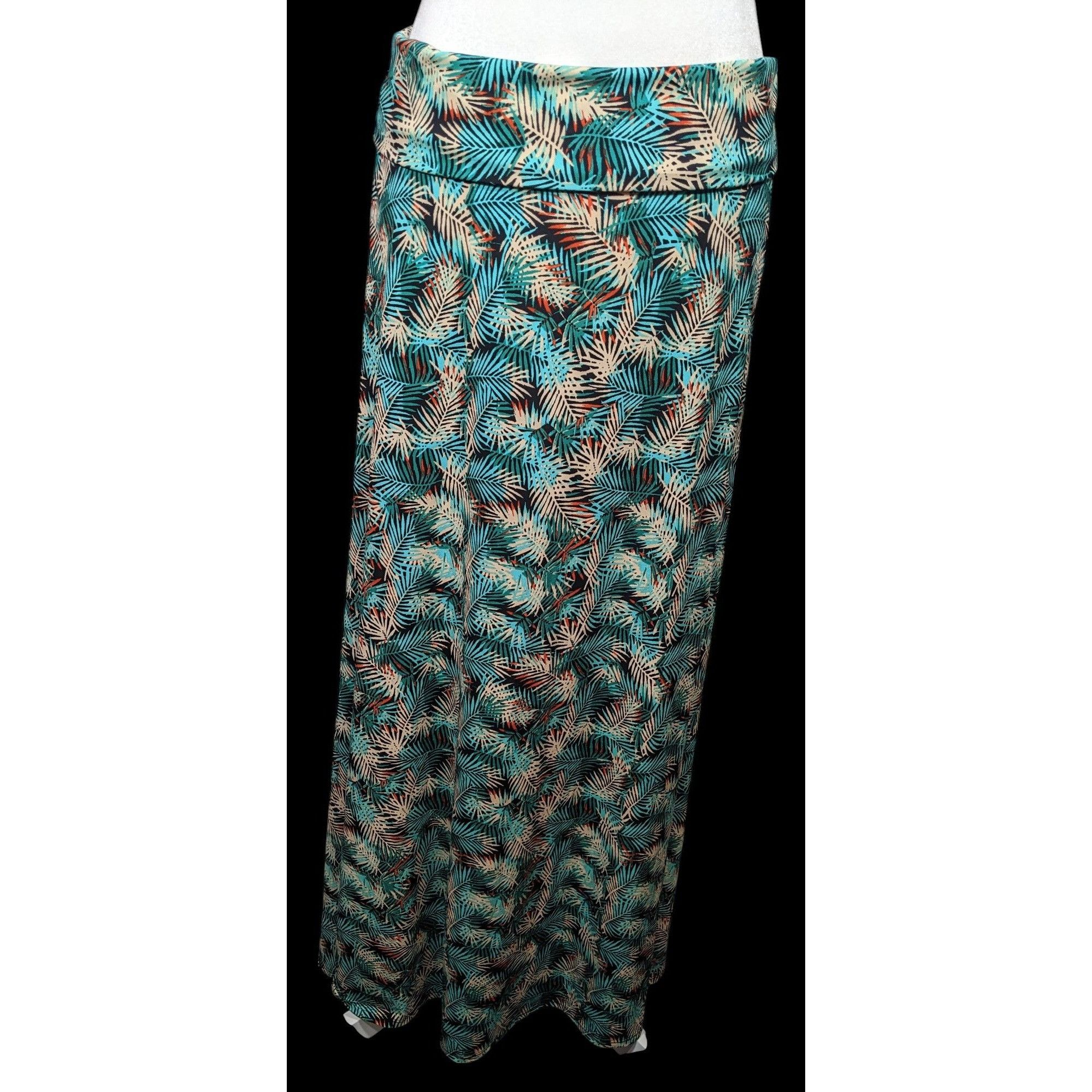 Other Lularoe Summery Palm Leaf Printed Maxi Skirt Size 32" / US 10 / IT 46 - 1 Thumbnail