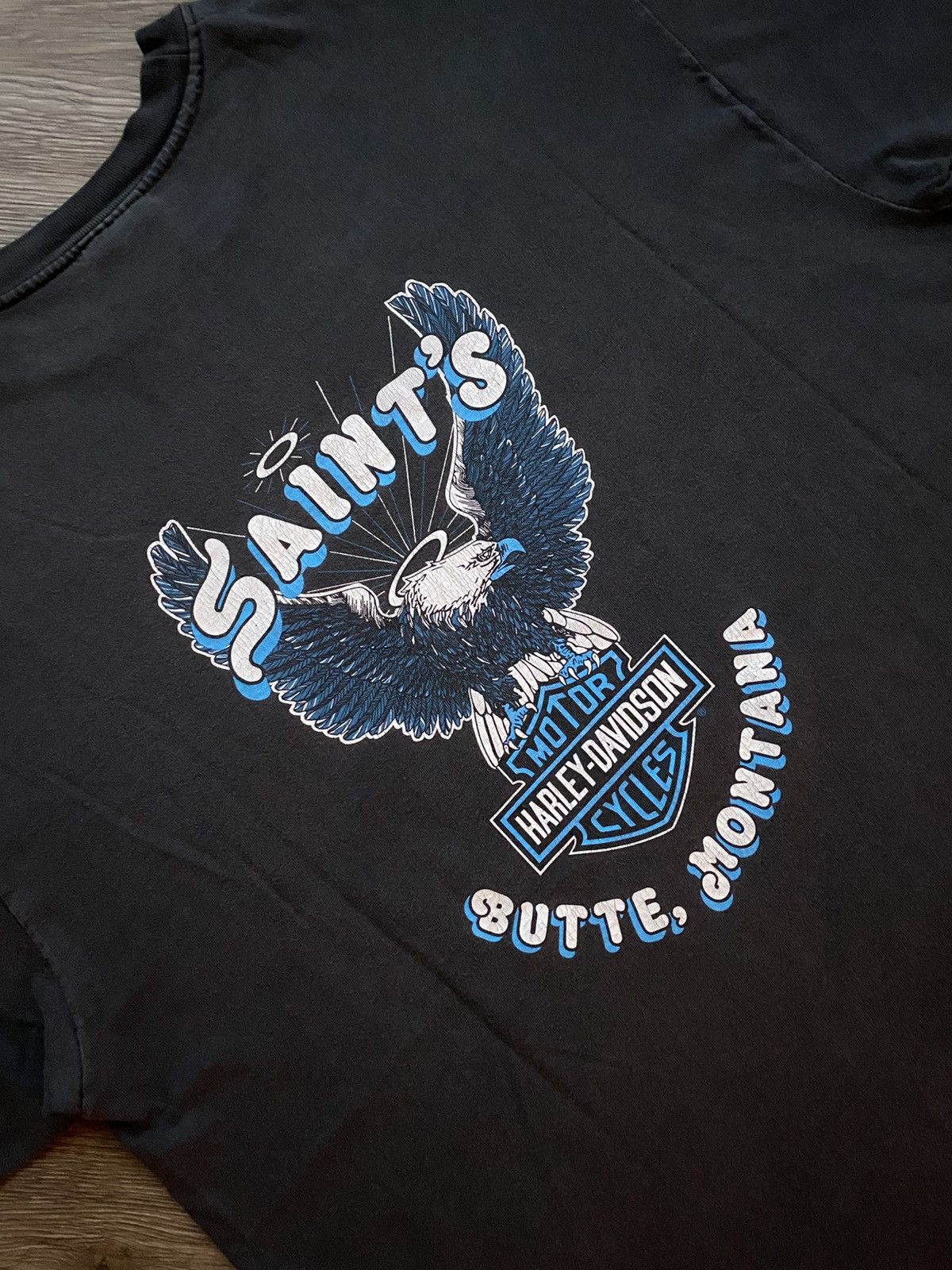 Harley Davidson Vintage 90s Harley Davidson eagle & wolf tshirt Size US XL / EU 56 / 4 - 4 Thumbnail