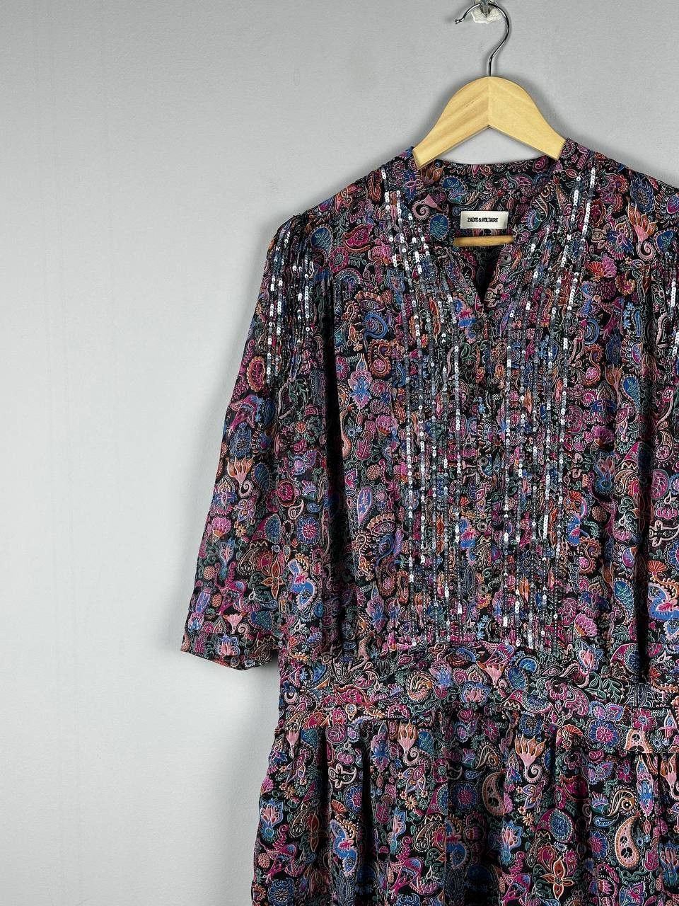 Zadig & Voltaire Zadig Voltaire Luxury Floral Midi Dress Silk Blend Size M / US 6-8 / IT 42-44 - 2 Thumbnail