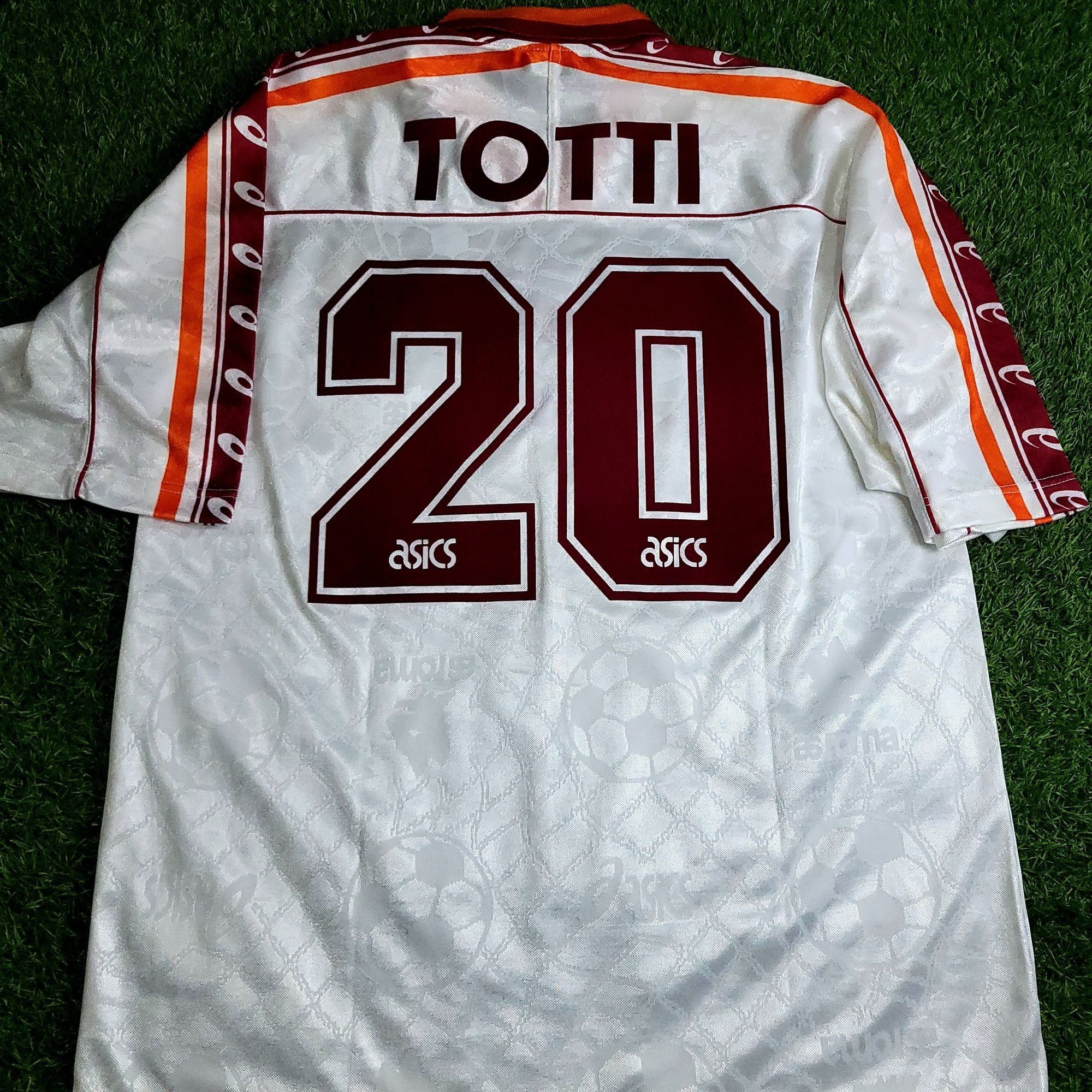 Asics Totti As Roma Asics 1995 1996 Away Soccer Jersey L Size US L / EU 52-54 / 3 - 1 Thumbnail
