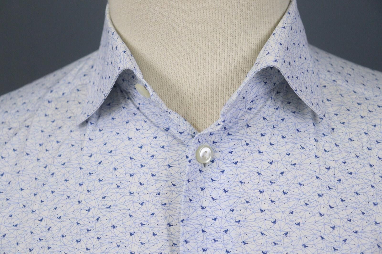 Eton Eton Slim Fit Geometric White Dress Shirt Size 39 / 15.5 Size US M / EU 48-50 / 2 - 5 Thumbnail