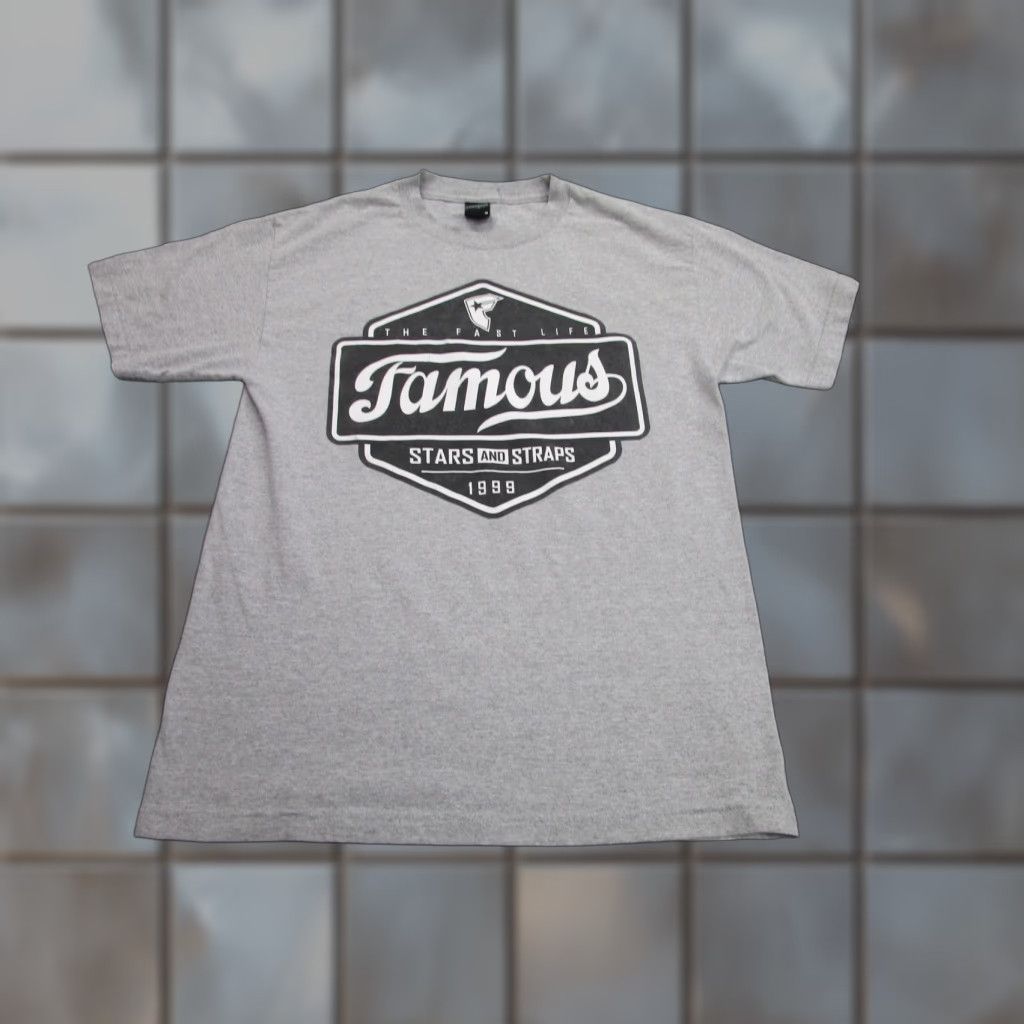Barker Famous Stars And Straps Shirt Mens M Gray Blink 182 Travis Barker y2k punk Logo Streetwear Graphic Print T-Shirt Men Size US M / EU 48-50 / 2 - 1 Thumbnail