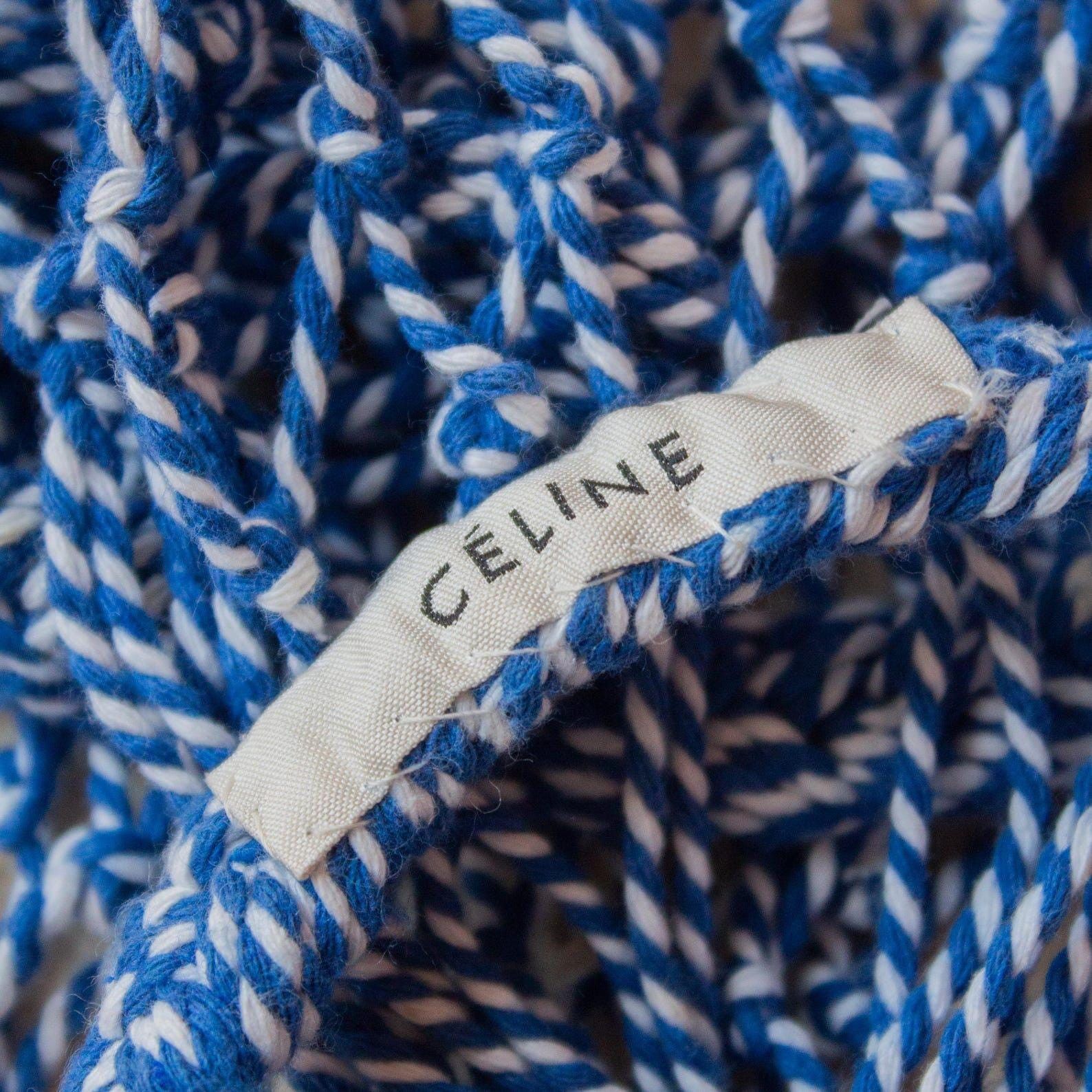 Celine Céline Woven Cotton Fishnet Bag Boho Shoulder Bag Size ONE SIZE - 3 Thumbnail