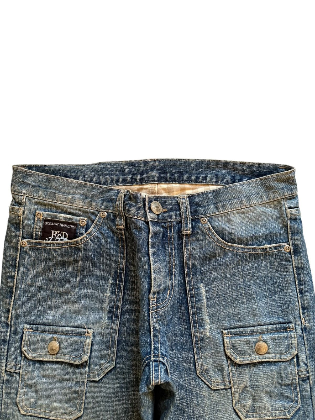 Japanese Brand Vintage Mud Wash Bush Pant Distressed Ripped Loose Jeans Size US 31 - 4 Thumbnail