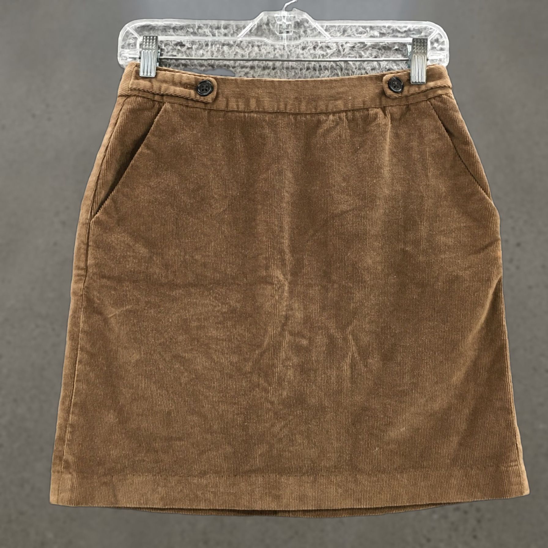Banana Republic Banana Republic A-Line Corduroy Skirt Womens 00 Brown Flat Front Pocket Casual Size 24" / US 00 / IT 34 - 1 Thumbnail