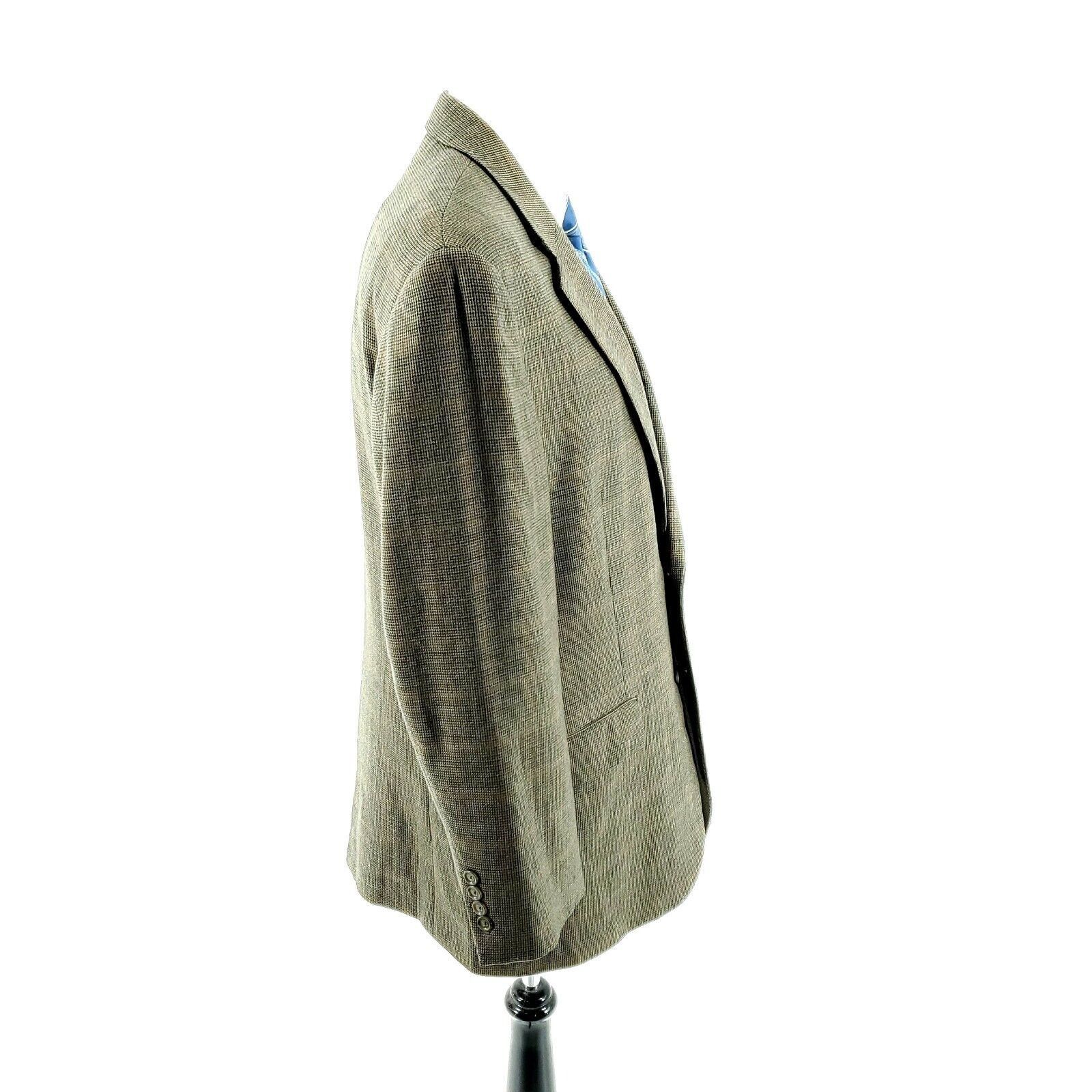 Jos. A. Bank Jos A Bank Tweed Wool 2 Button Sport Coat 44R Green Blue Che Size 44R - 6 Thumbnail