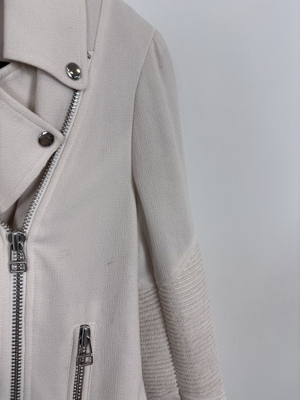 Aritzia Wilfred Aritzia Montesson Women’s Beige Ivory Moto Jacket Size S / US 4 / IT 40 - 7 Thumbnail