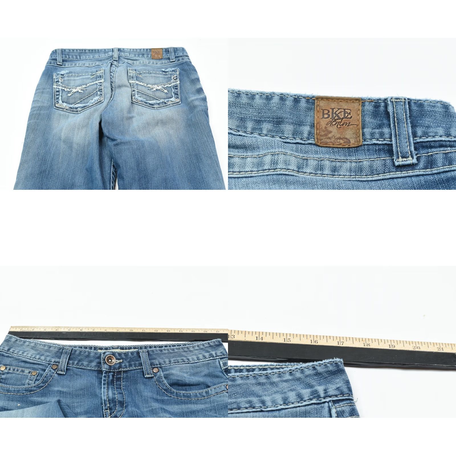 Vintage BKE Sabrina Boot Cut Jeans Blue Low-Rise Stretch Slim Fit Denim Womens 31 Jeans Modern Vintage? No Size 24" / US 00 / IT 34 - 8 Thumbnail