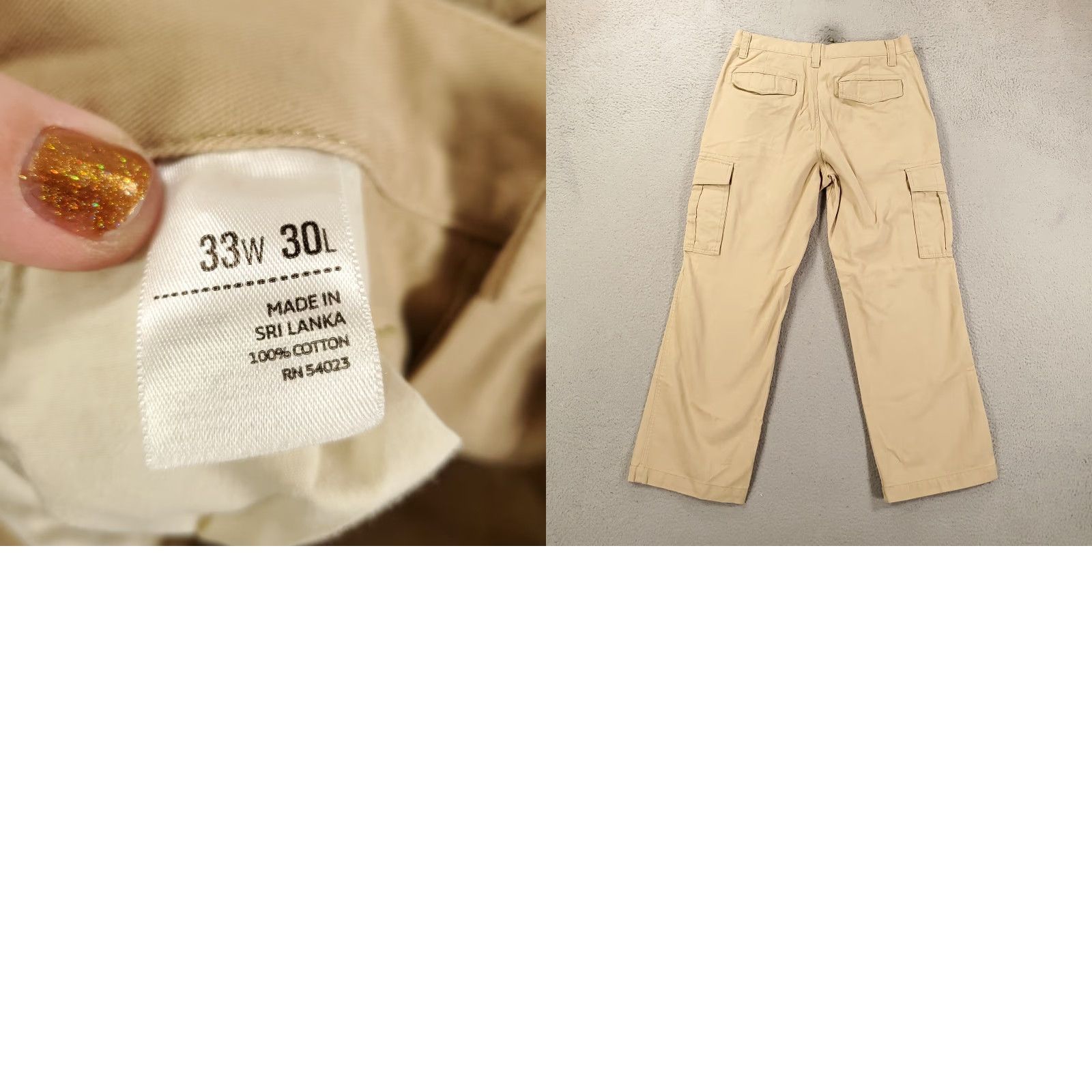 Old Navy VINTAGE Old Navy Cargo Pants 33x30 Beige Men 5-Pocket Cargo 33 Relaxed Straight Casual Travel Workwear Old Navy Mens Beige Cargo Pants Size US 33 - 8 Thumbnail