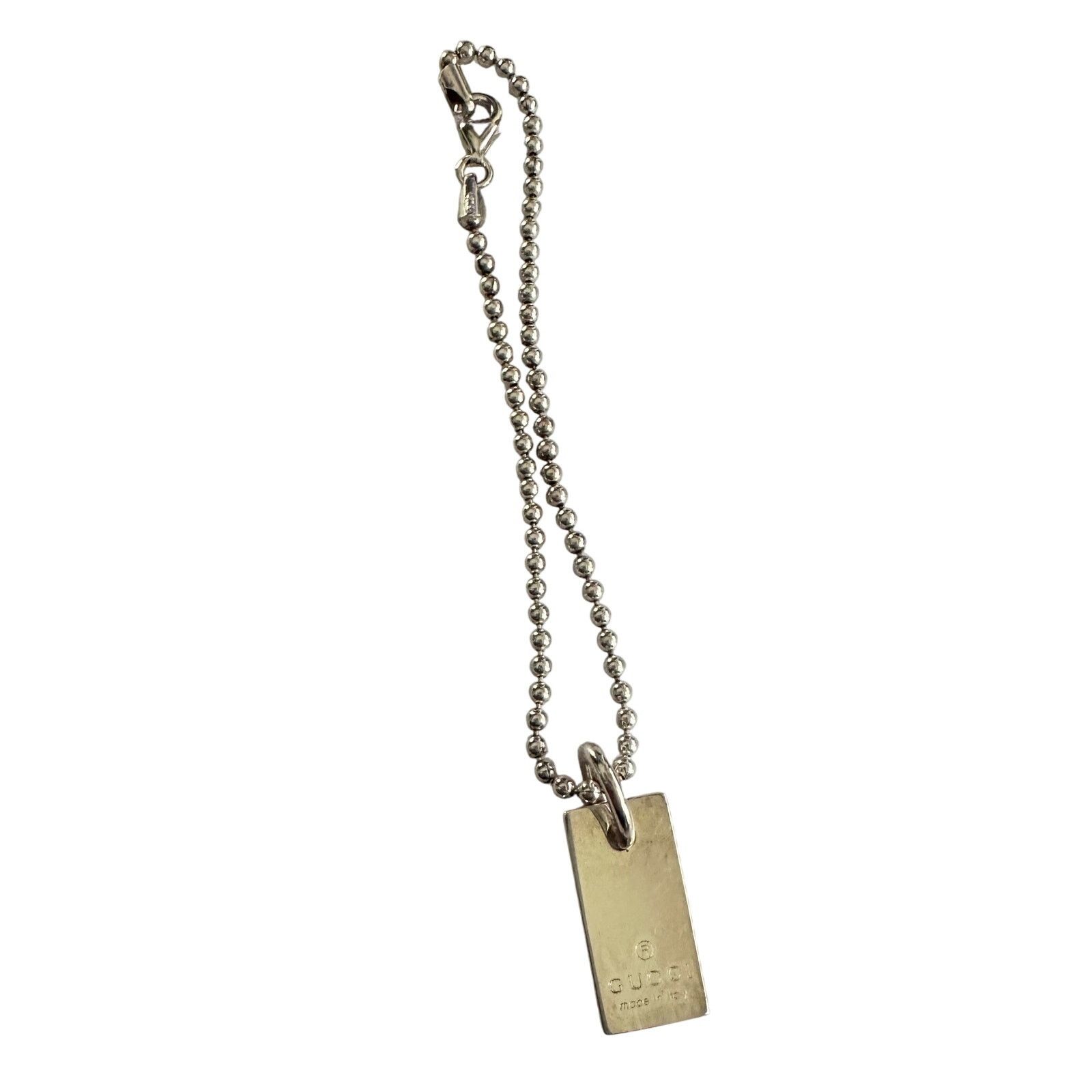 Gucci Gucci Silver Bar Logo Ball Chain Bracelet Size ONE SIZE - 6 Thumbnail