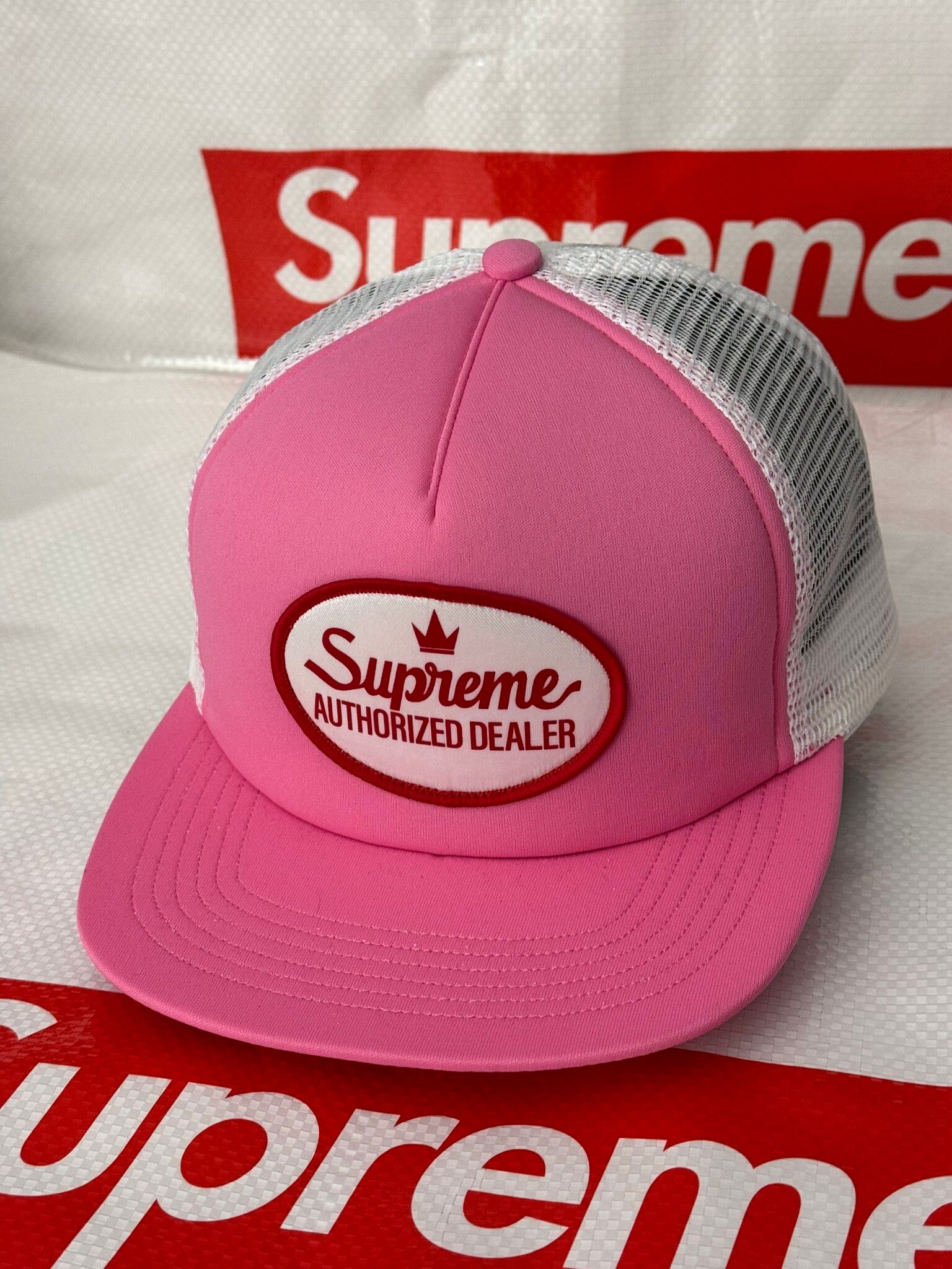 Supreme Supreme Authorized Mesh Back 5-Panel Pink hat cap | Grailed
