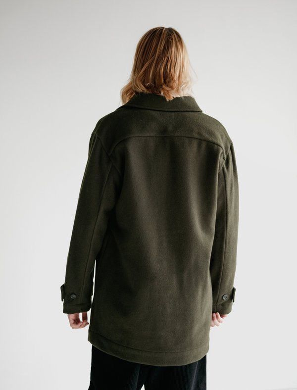 Evan Kinori Covered Placket Coat in Melton Wool Size US M / EU 48-50 / 2 - 2 Thumbnail