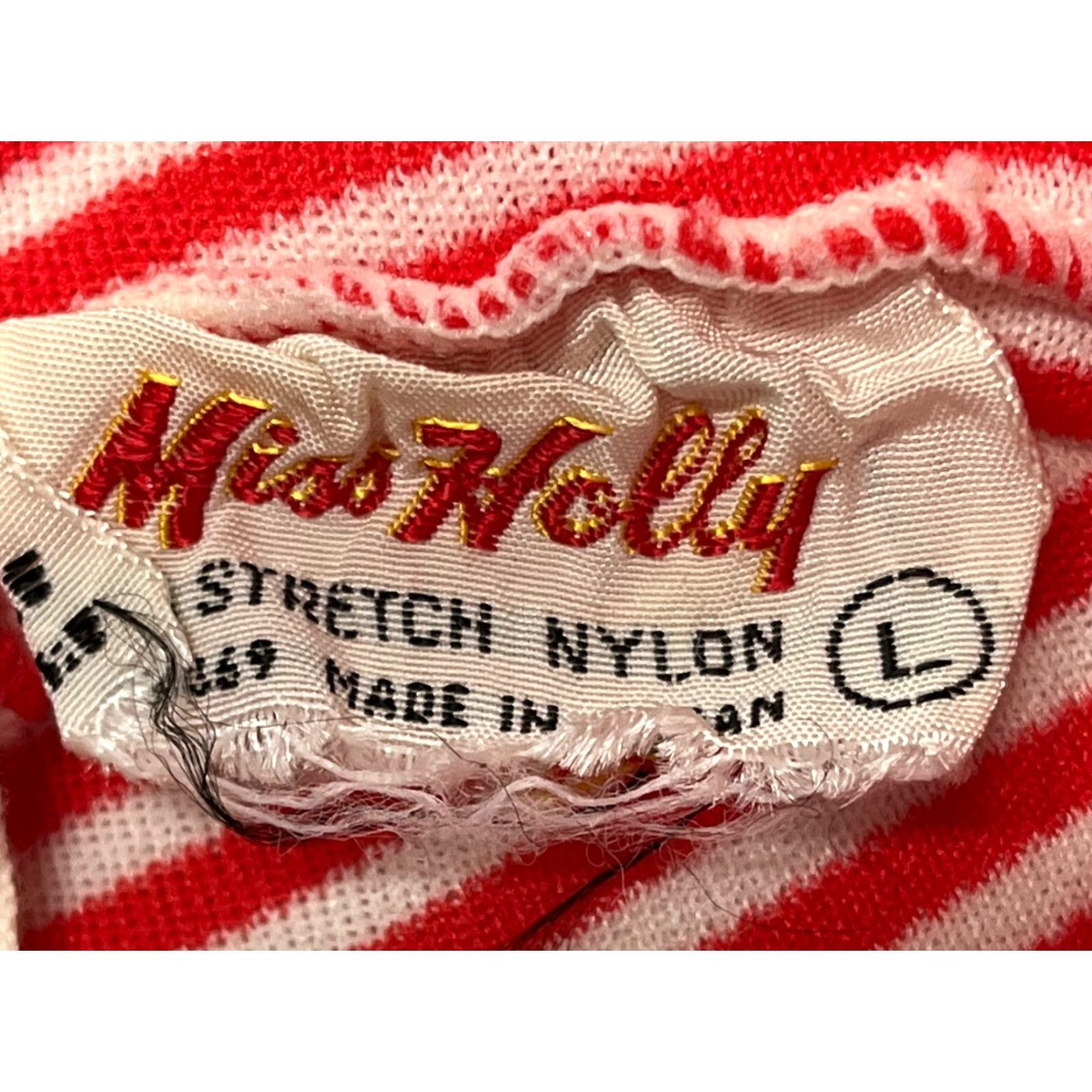 Vintage VINTAGE Miss Holly Turtleneck Shirt Womens, Striped, Nylon, Long Sleeve, Size L, Red/White, 70s, Stretch, Casual, Japan-made, Regular Fit Size L / US 10 / IT 46 - 6 Thumbnail