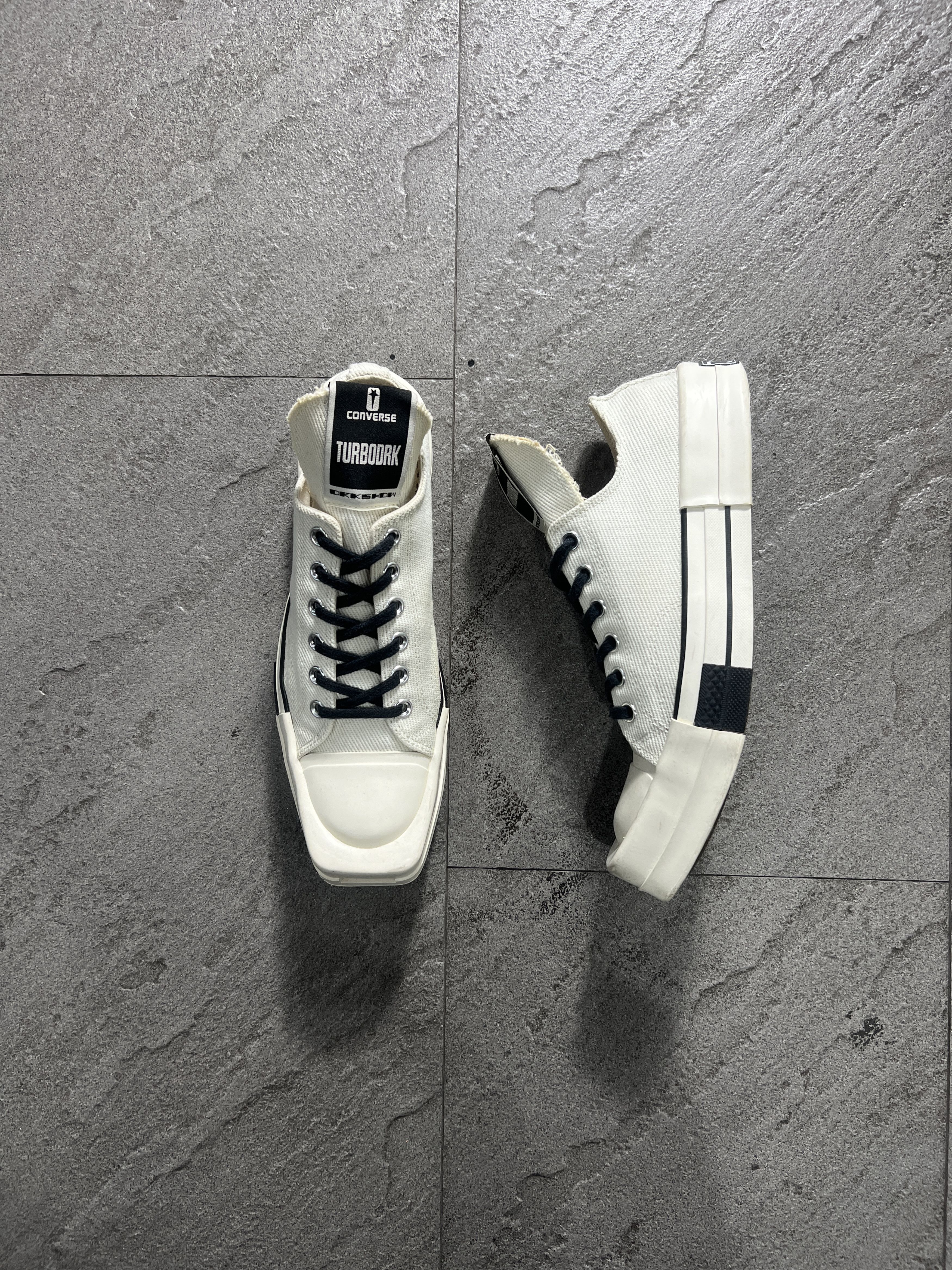 Converse × Rick Owens Drkshdw Converse x Rick Owens DRKSHDW TURBODRK Low Off White EU41.5 Size US 8 / EU 41 - 1 Thumbnail
