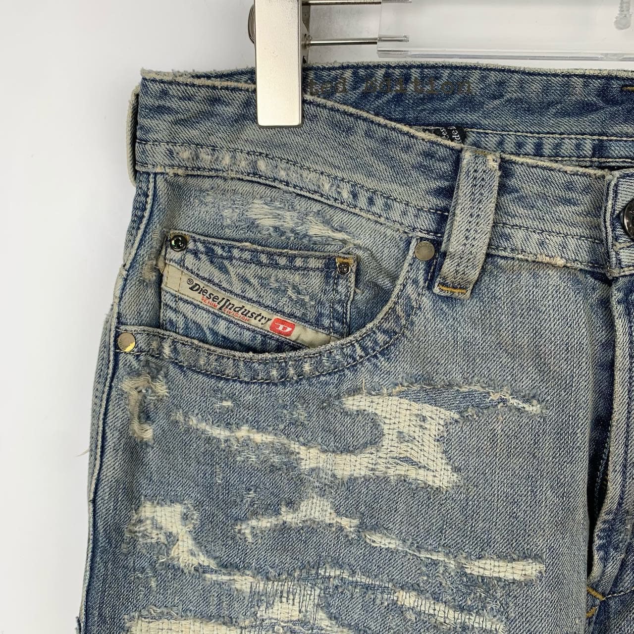 Diesel Diesel Jeans Light Blue Distressed Denim Pants (Size 29) Size 29" - 7 Thumbnail