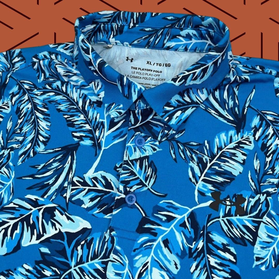 Under Armour Under Armour Playoff 2.0 Polo Shirt Men XL Blue Floral Hawaiian Active Golf Prep Polo Size US XL / EU 56 / 4 - 1 Thumbnail