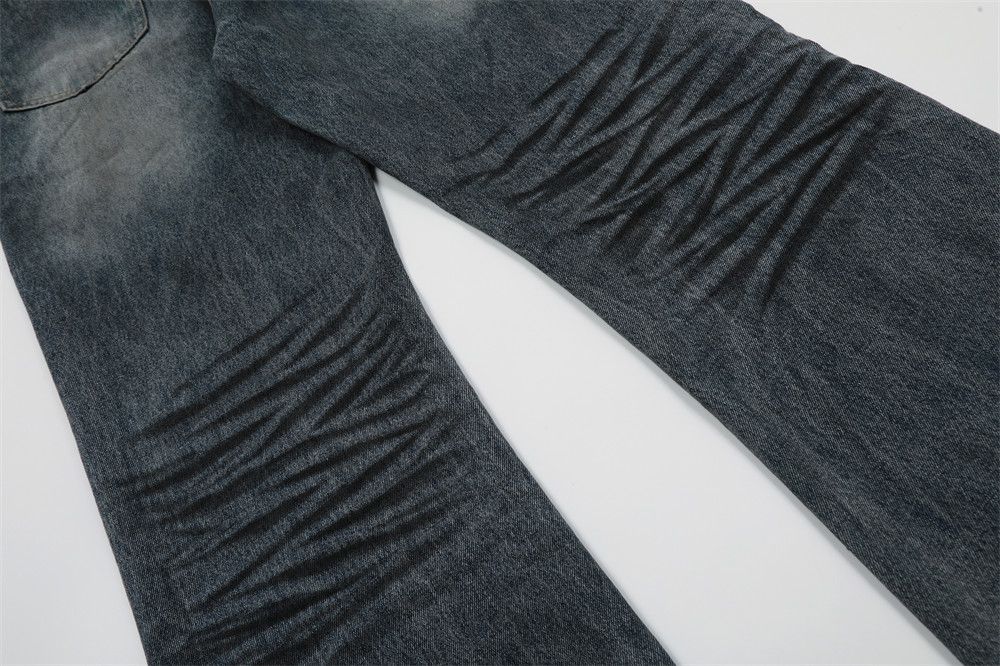 Washed Old Dirty Dye Straight Jeans Style