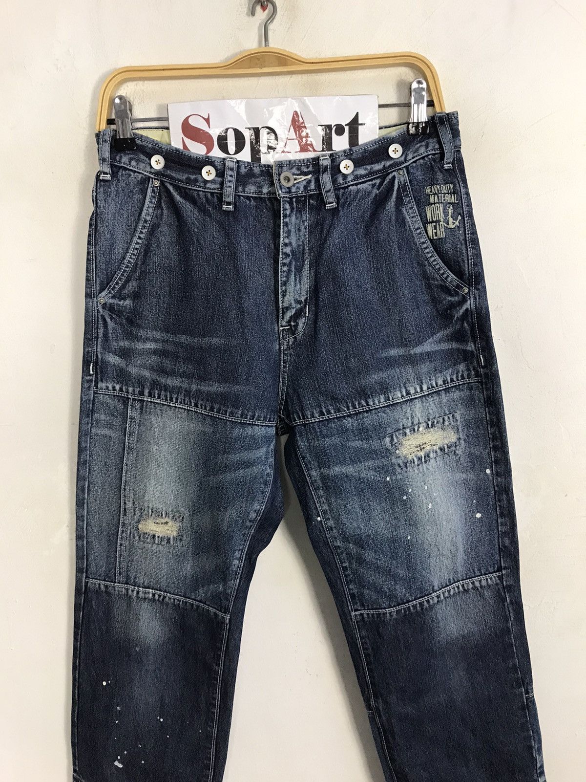Japanese Brand × Vintage Vintage Cube sugar Buckle Back Distressed Denim Short Size US 30 / EU 46 - 3 Thumbnail