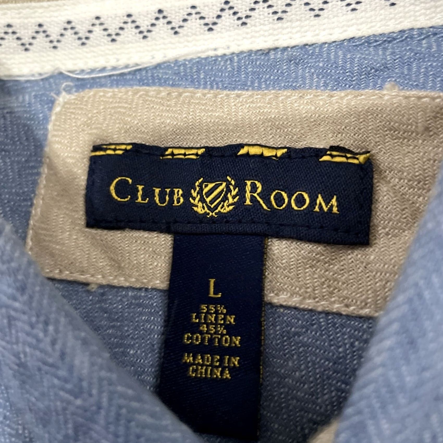 Club Room VINTAGE Club Room Blue Linen Button Shirt Men L Short Sleeve Casual L Blue Linen Button-Up Club Room Men Shirt Casual Preppy Summer 90s Size US L / EU 52-54 / 3 - 7 Thumbnail