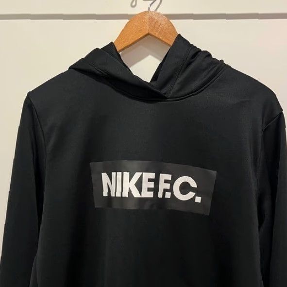 Nike VINTAGE Nike FC Dri-FIT Hoodie Mens L Black Soccer Football Pullover Sweatshirt Size US L / EU 52-54 / 3 - 2 Thumbnail
