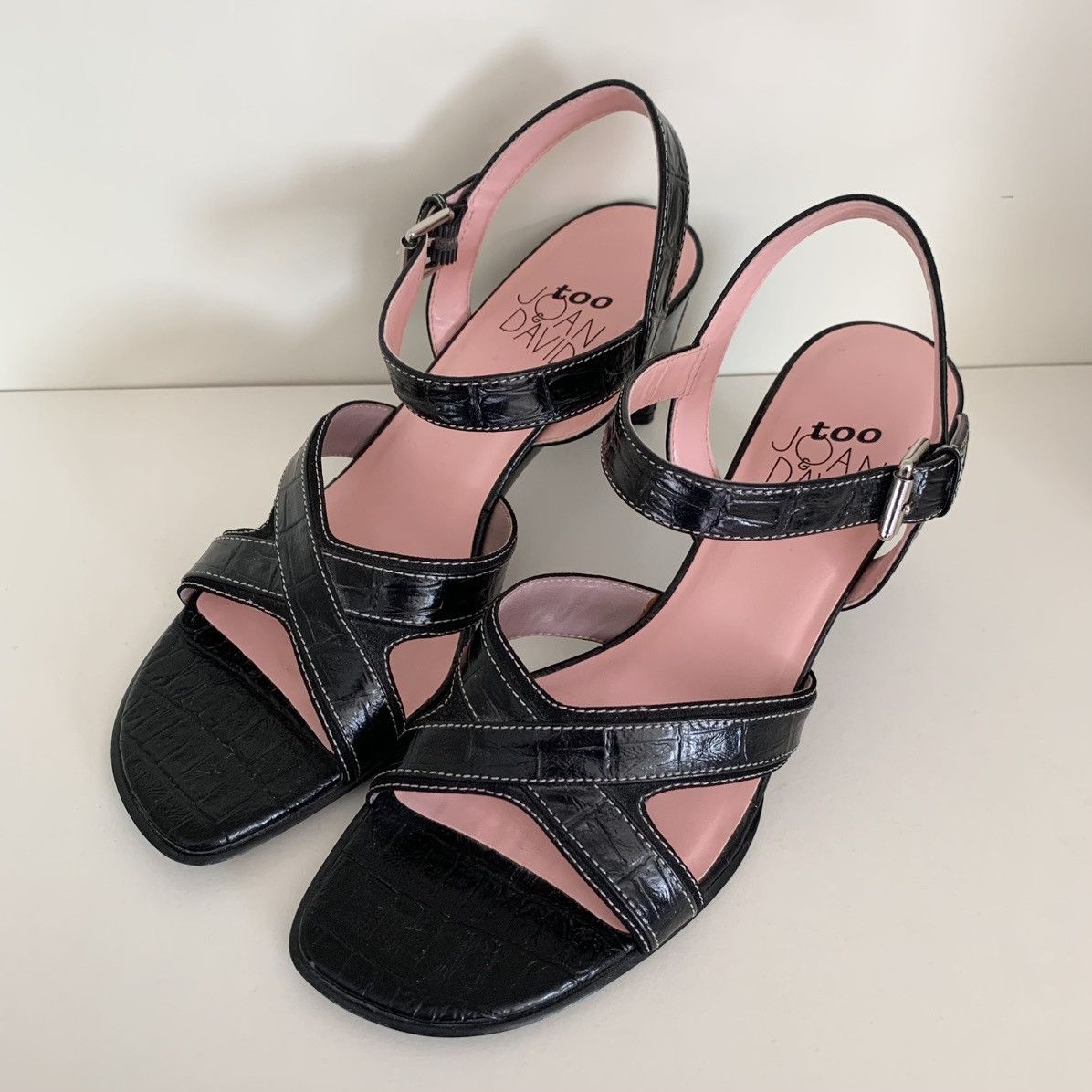 Other Y2k too Joan & David leather stitched heeled sandals Size US 6 / IT 36 - 17 Thumbnail