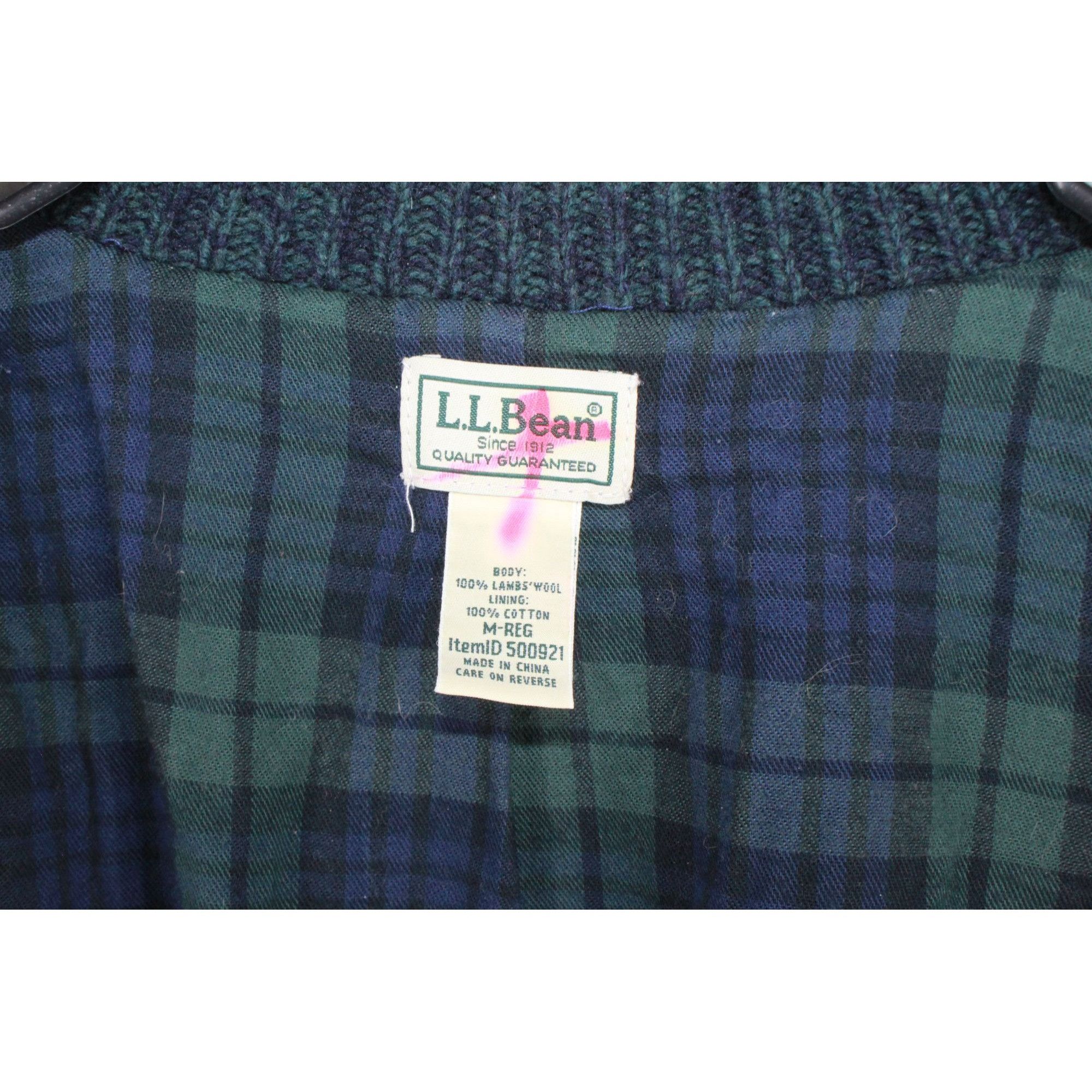L.L. Bean LL Bean Men's Ragg Wool Knit Full-Zip Flannel-Lined Sweater Size US M / EU 48-50 / 2 - 7 Thumbnail