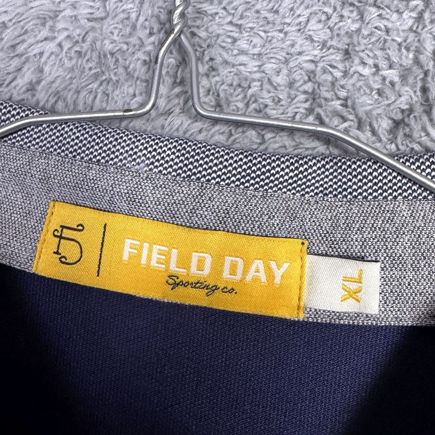 Vintage Field Day Sporting Co. Polo Shirt Men XL Pique Pima Cotton Notched Collar Blue Jersey Polo Shirt Regular Mens Size US XL / EU 56 / 4 - 5 Thumbnail