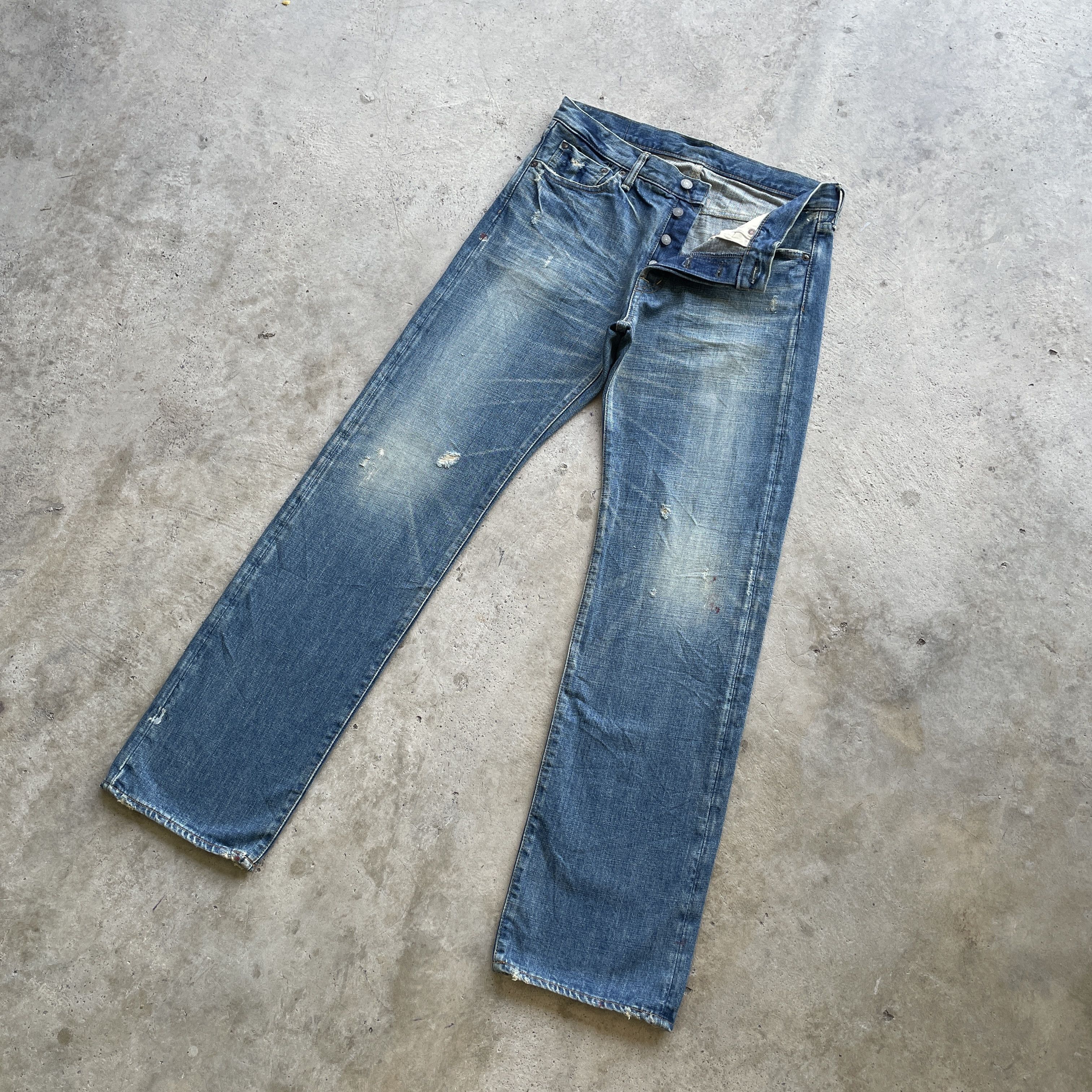 OMNIGOD Vintage OMNIGOD Denim Distressed Selvedge Faded Jeans Pants Size US 32 / EU 48 - 1 Thumbnail