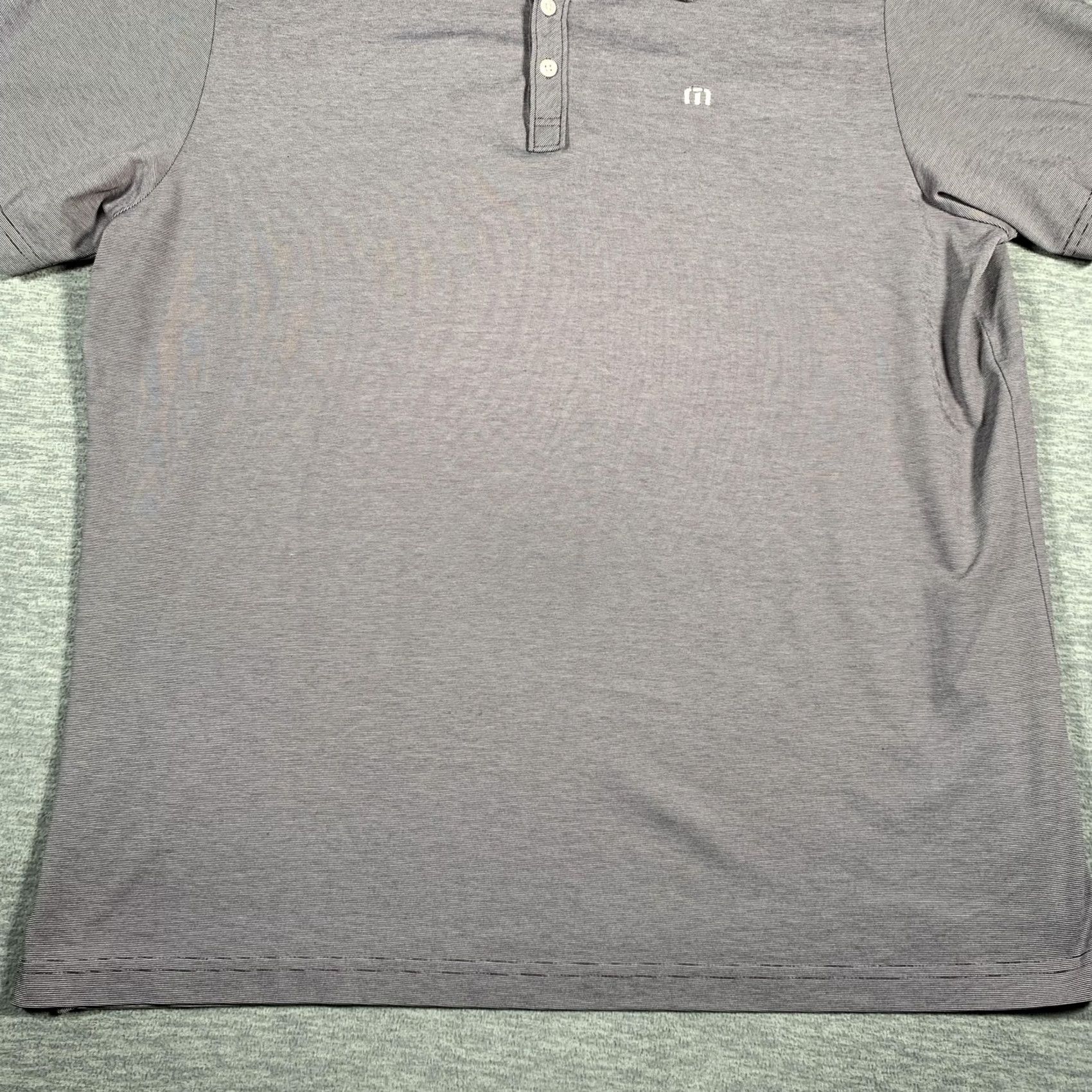 TravisMathew VINTAGE Travis Mathew Polo Shirt Mens 2XL Purple Micro Stripe Golf Stretch Logo Size US XXL / EU 58 / 5 - 3 Thumbnail