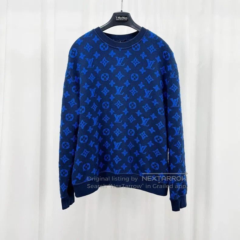 Louis Vuitton Louis Vuitton Blue Monogram Flocked Sweatshirt. Size US S / EU 44-46 / 1 - 1 Thumbnail