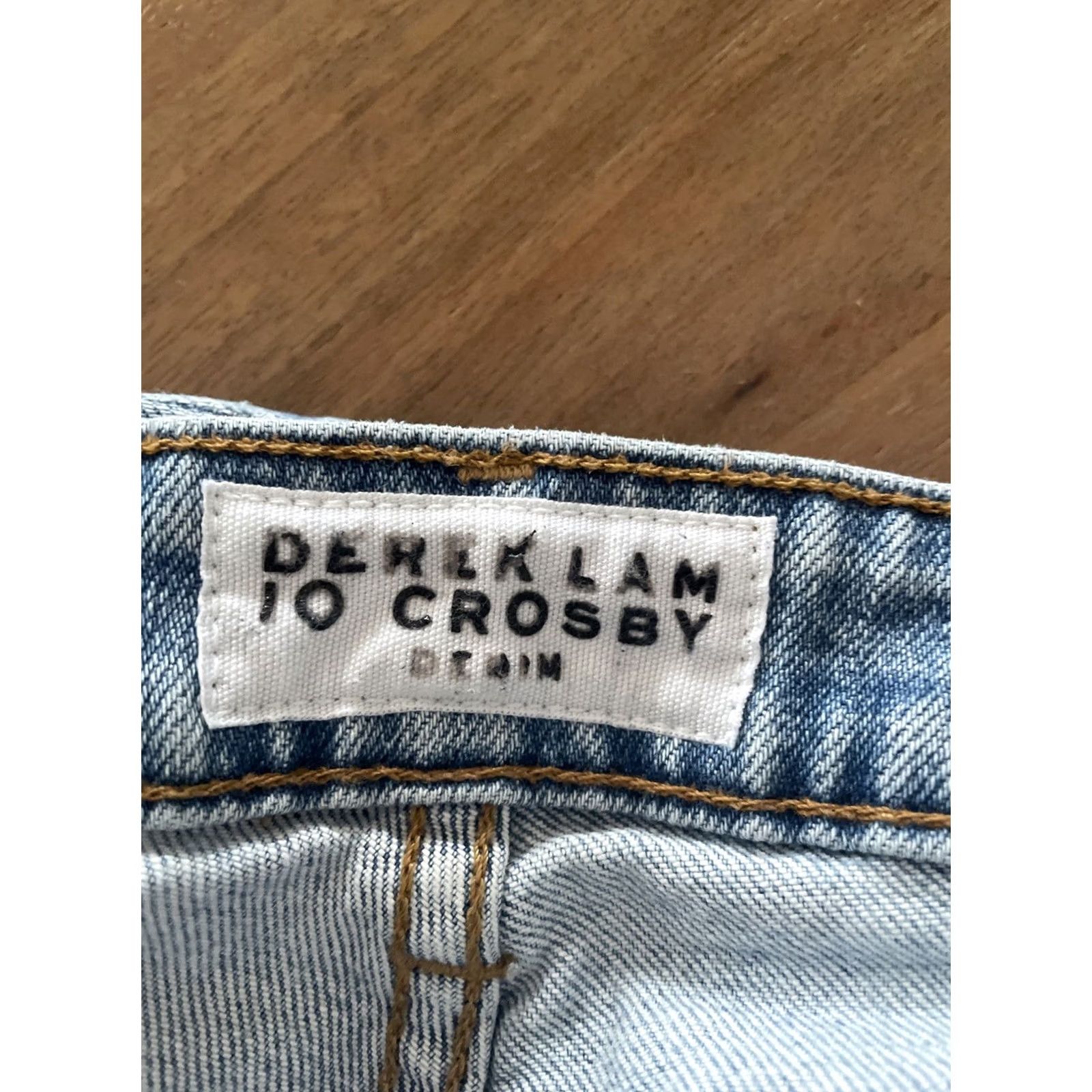 Vintage Derek Lam 10 Crosby Jeans Womens 32x27 Light Wash Mid Rise Cropped Flare Denim 5-Pocket Fringe Vintage No Size 24" / US 00 / IT 34 - 3 Thumbnail