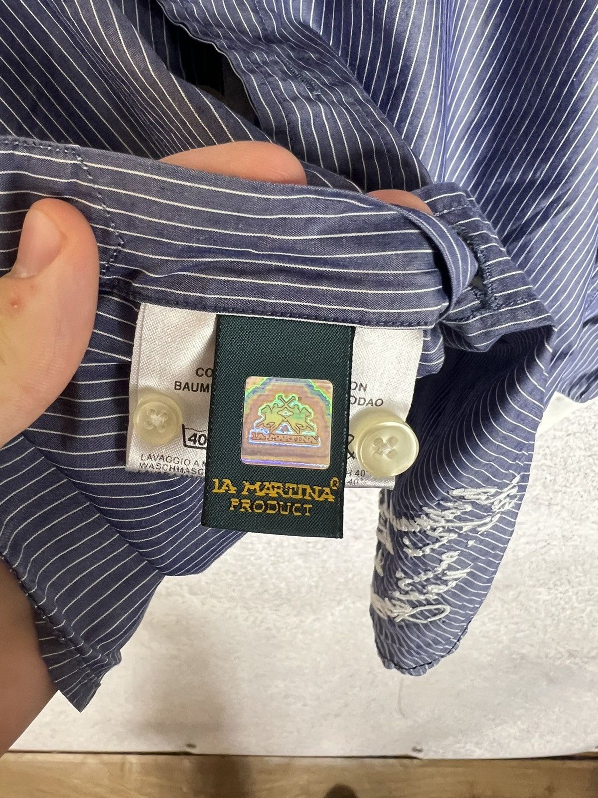 La Martina Vintage La Martina Buenos Aires Argentina Striped Shirt Size US M / EU 48-50 / 2 - 12 Thumbnail