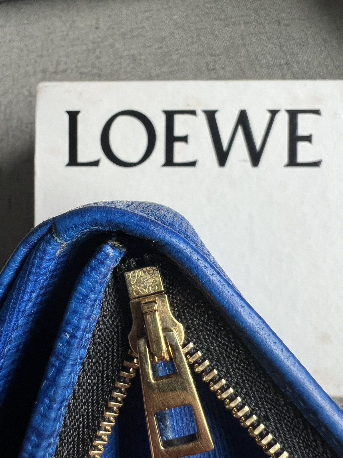 Loewe Textured Calfskin Small Vertical Zip Wallet