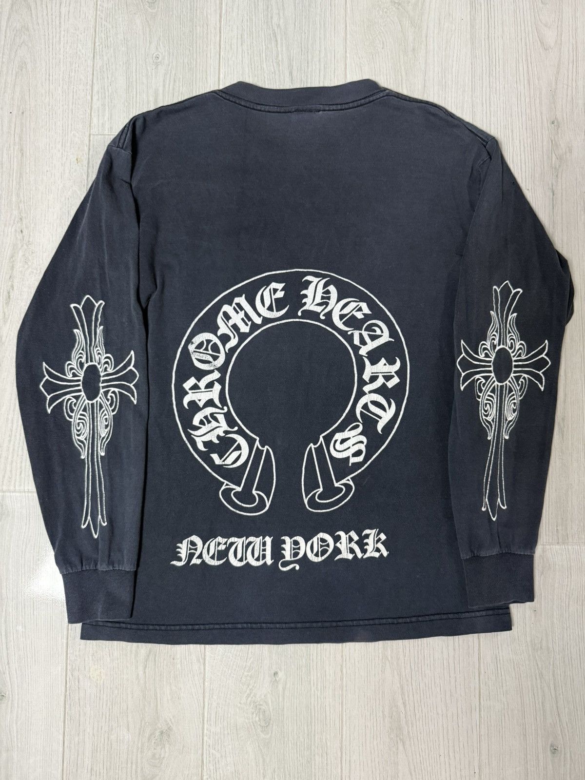 90s CHROME HEARTS NEW YORK限定 TEE S Chrome Hearts New York Exclusive L/S T-Shirt Black Men's - GB