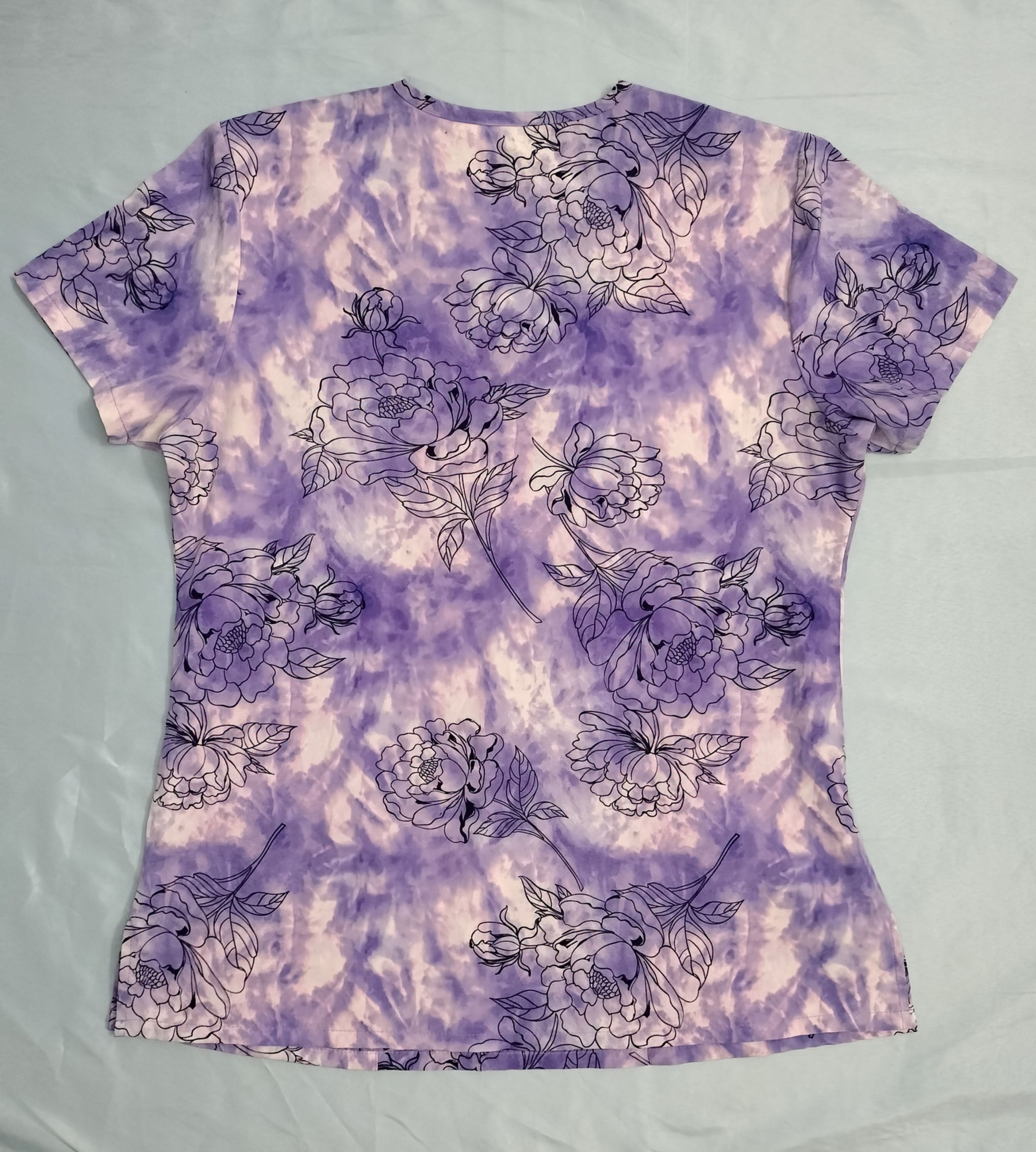 Other GT Performance Womens Medium Scrub Top Purple White Med Flor Size M / US 6-8 / IT 42-44 - 12 Thumbnail