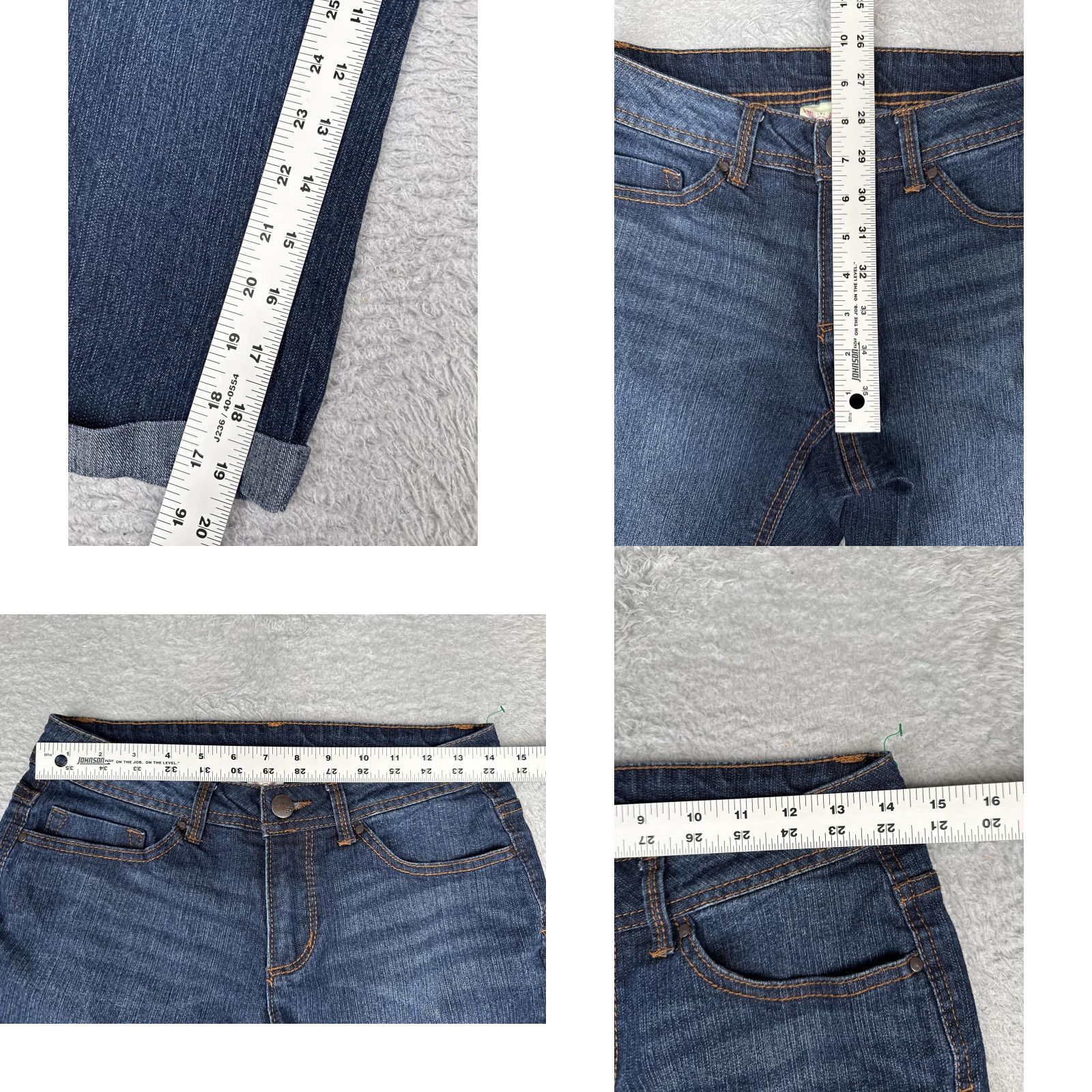 Faded Glory Faded Glory Womens Capri Jeans Blue Medium Wash Low Rise Cuffed Stretch 28x20 6 Regular 5-Pocket Denim Slim Fit Sh Size 28" / US 6 / IT 42 - 8 Thumbnail