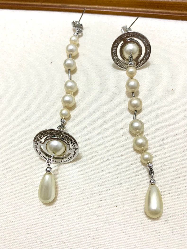 Vivienne Westwood Vivienne Westwood Silver Broken Pearl Earrings Size ONE SIZE - 5 Thumbnail