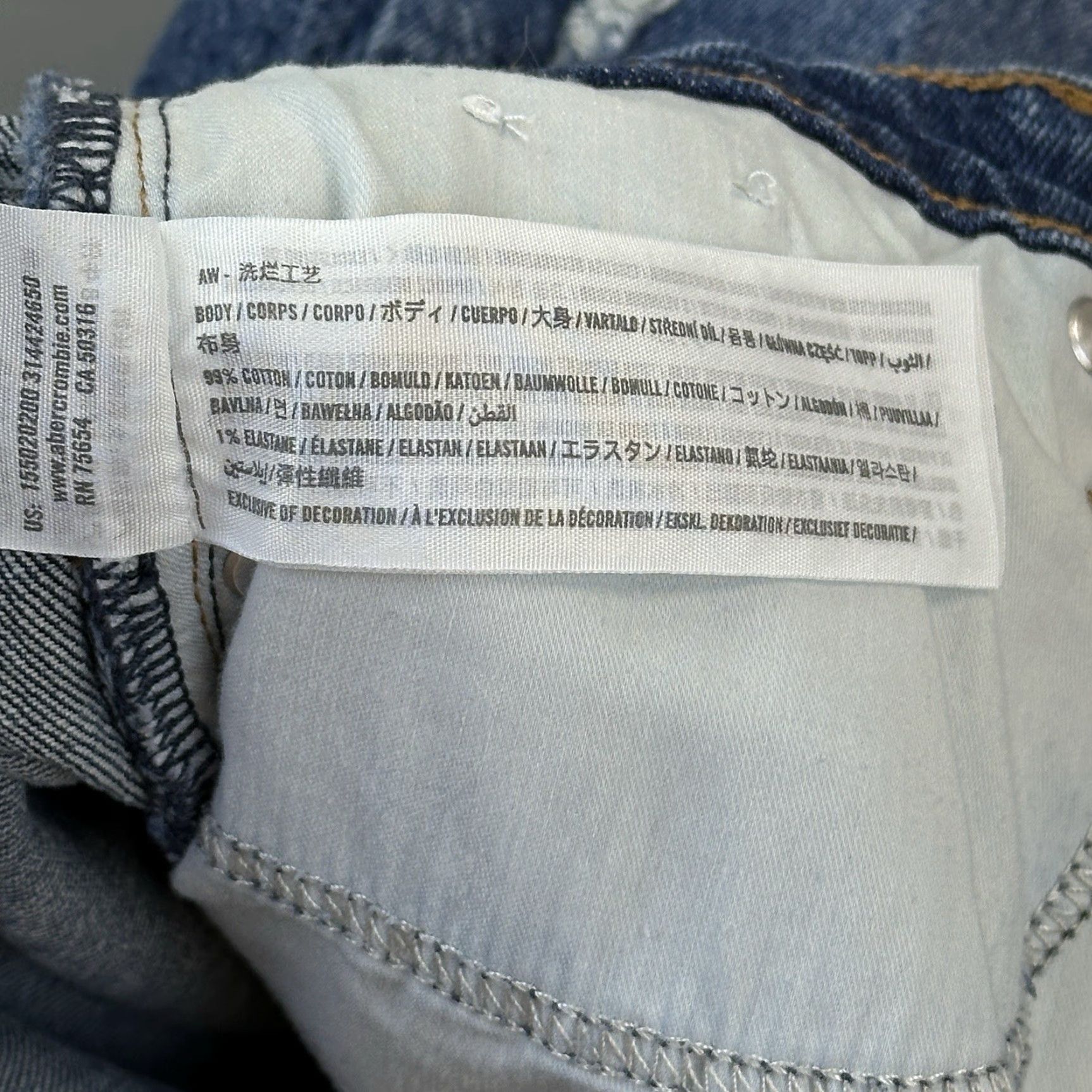 Abercrombie & Fitch Abercrombie & Fitch Jeans Women's 29/8R Blue The Skinny High Rise Distressed Size 29" - 7 Thumbnail
