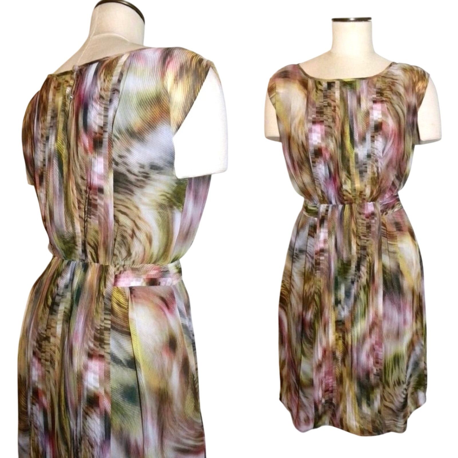 Ellen Tracy Ellen Tracy Multi Color Career Sleeveless Office Dress 6 Size S / US 4 / IT 40 - 1 Thumbnail
