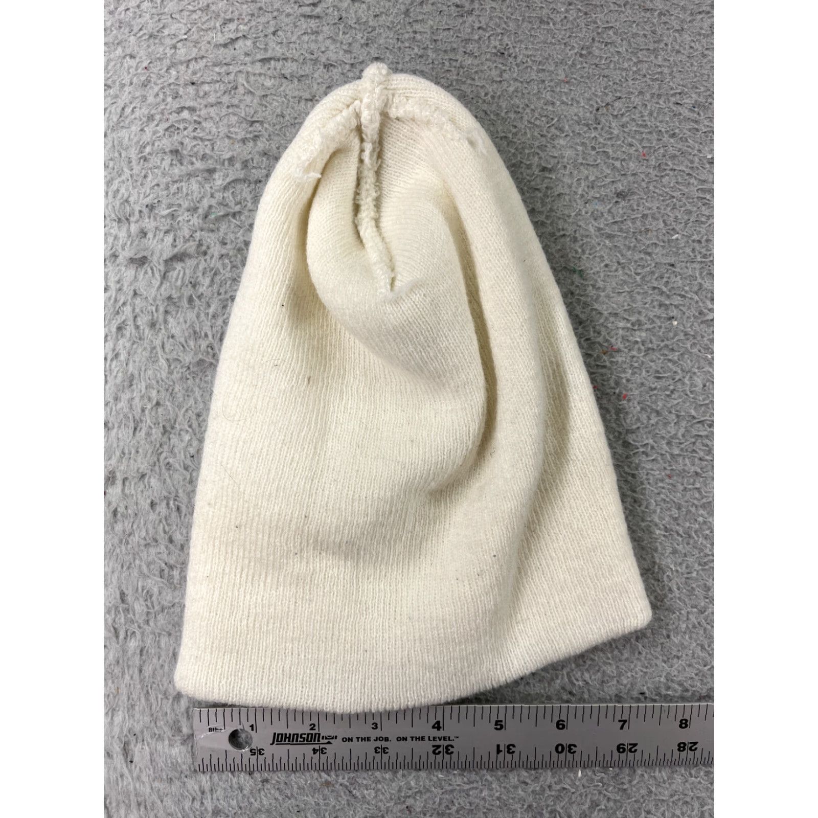 Vintage WOMEN Beanie Hat One Size White Knit Cotton Blend Ski Casual - Adult One Size White Beanie Womens Winter Accessories Size ONE SIZE - 4 Thumbnail