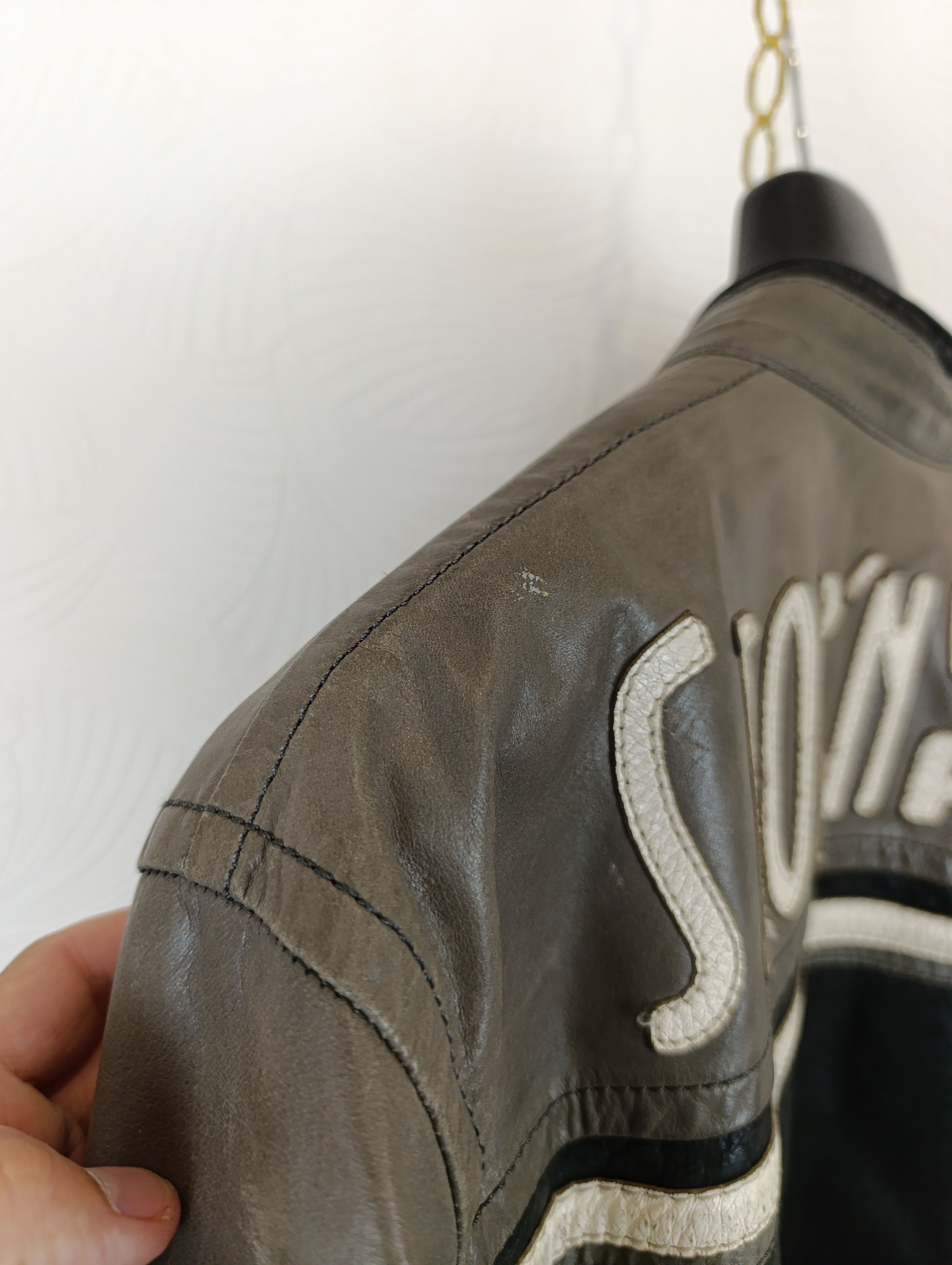 Genuine Leather × Vintage VINTAGE SNAPSHOT RACING MOTORCYCLE LEATHER BIKER JACKET Size US M / EU 48-50 / 2 - 18 Thumbnail