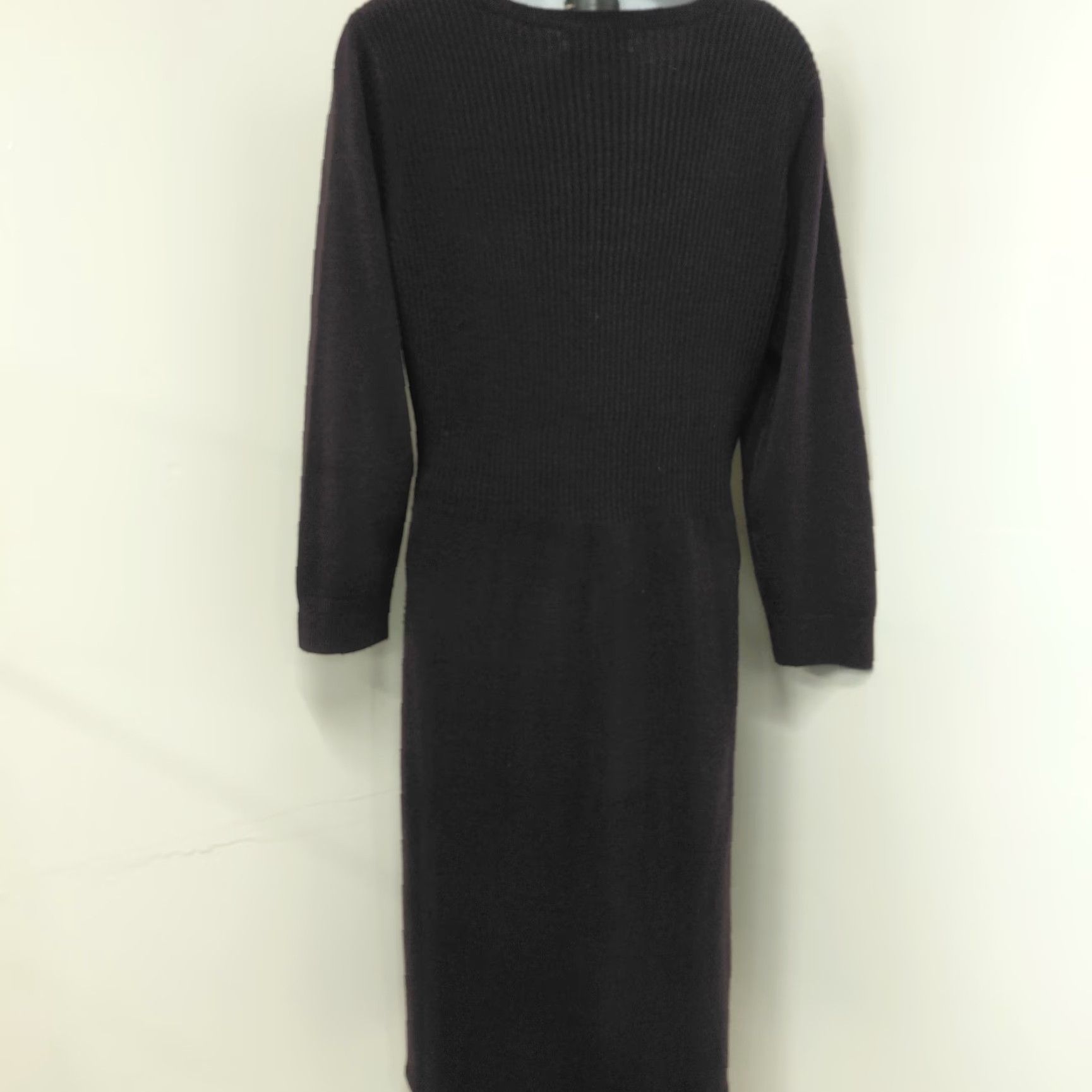 Vintage Dressbarn Dress Purple Scoop Neck Pleated Knit 3/4 Sleeve L Women's Large Bohemian Classic City Dress Size L / US 10 / IT 46 - 5 Thumbnail