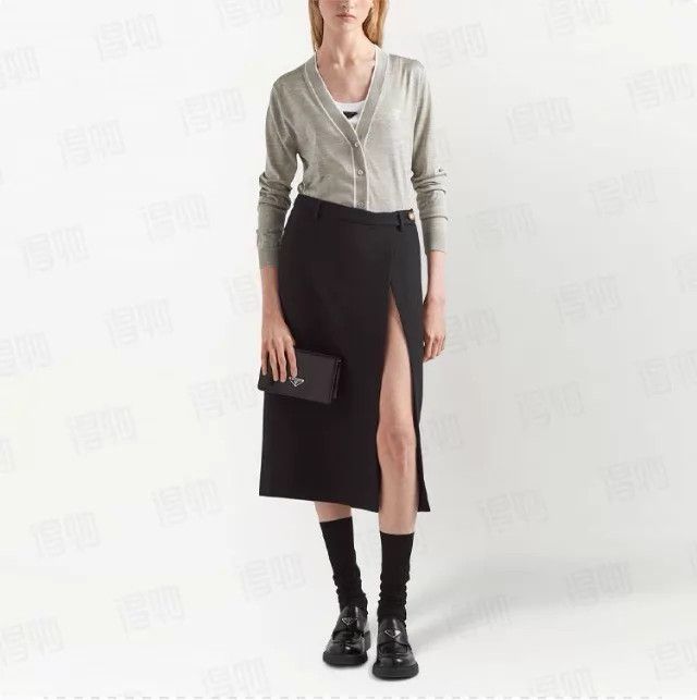 Prada Prada Wool & Silk One-Piece Skirt 40S Waist-Adjust Size 27" / US 4 / IT 40 - 9 Thumbnail