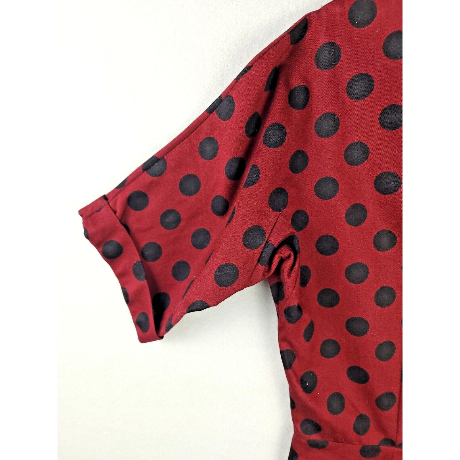 Asos ASOS Red & Black Dot Short Sleeve MIDI Dress Size 6 - Cotton Size M / US 6-8 / IT 42-44 - 10 Thumbnail