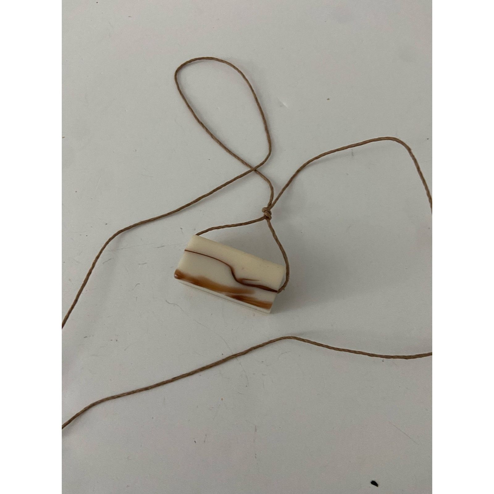 Other Handmade brown and cream rectangle pendant necklace Size ONE SIZE - 4 Thumbnail
